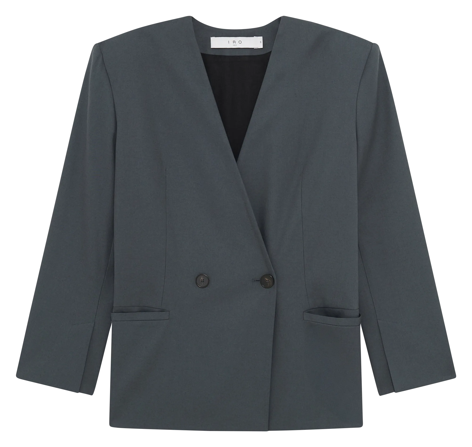 Blazer mit V-Ausschnitt uni Grau SABRINE