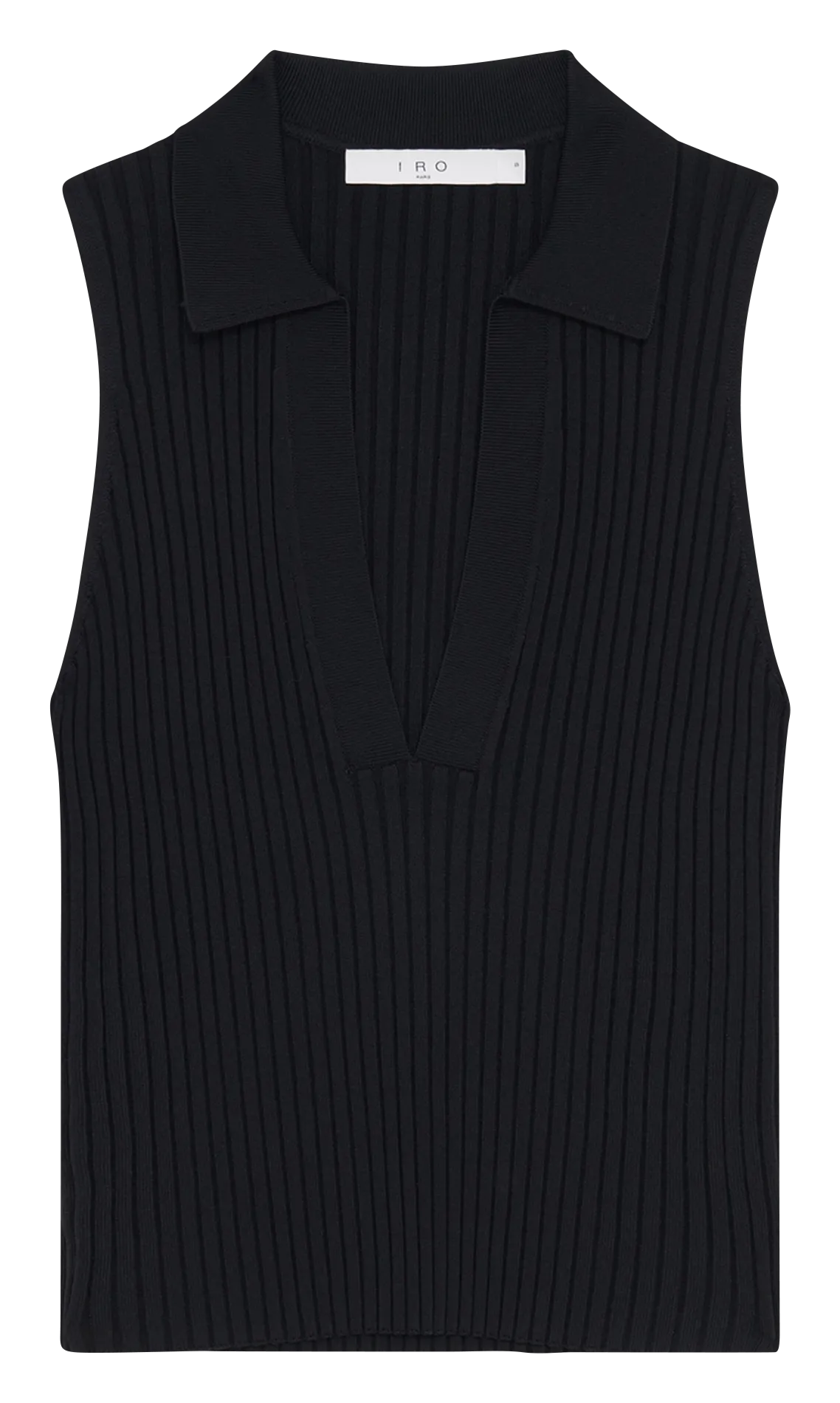 Ärmelloses geripptes Top in Uni Schwarz KENZIE