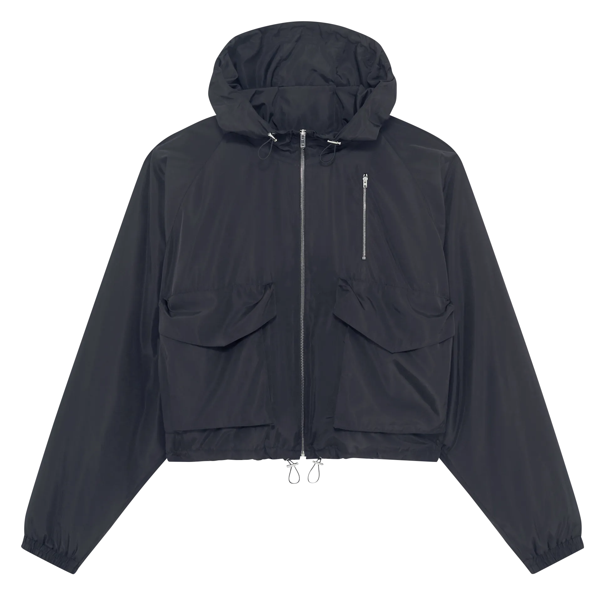 Gerade geschnittene Windjacke mit Kapuze Schwarz GONY