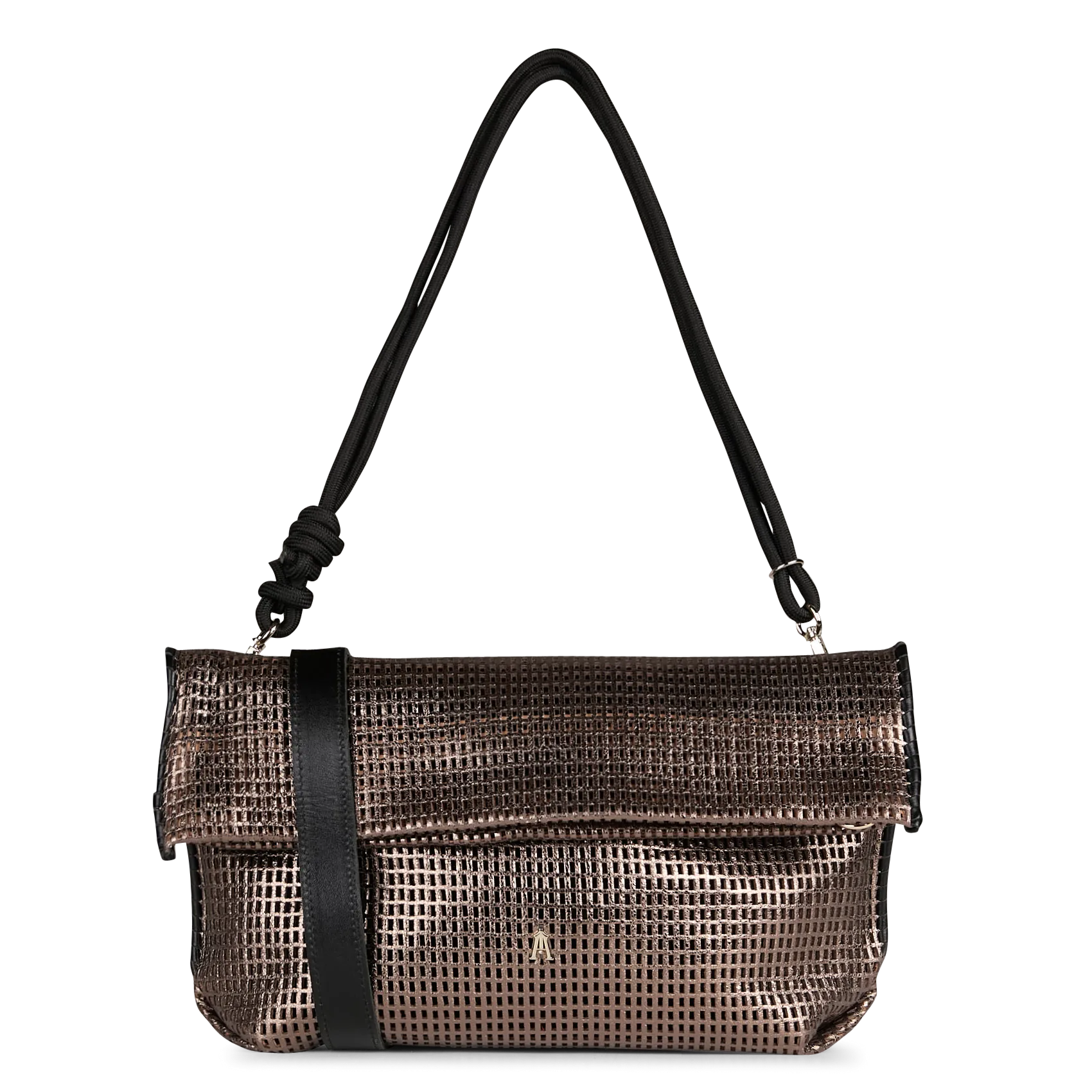 Durchbrochene Lederschultertasche Golden MID