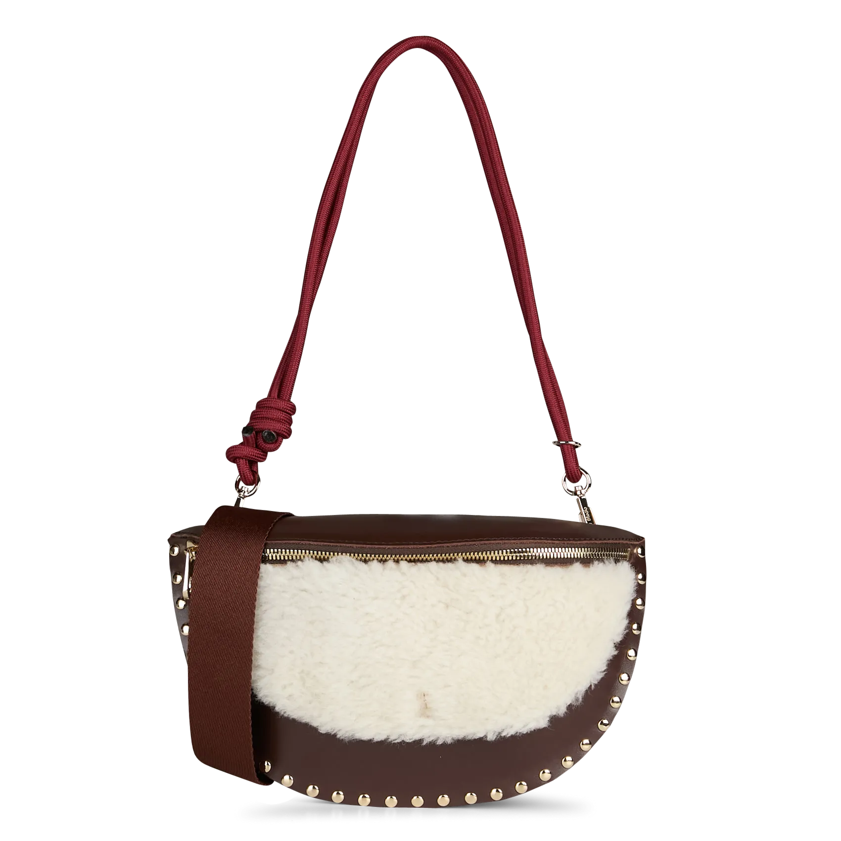 Umhängetasche aus Materialmix Braun SMILE CLOU