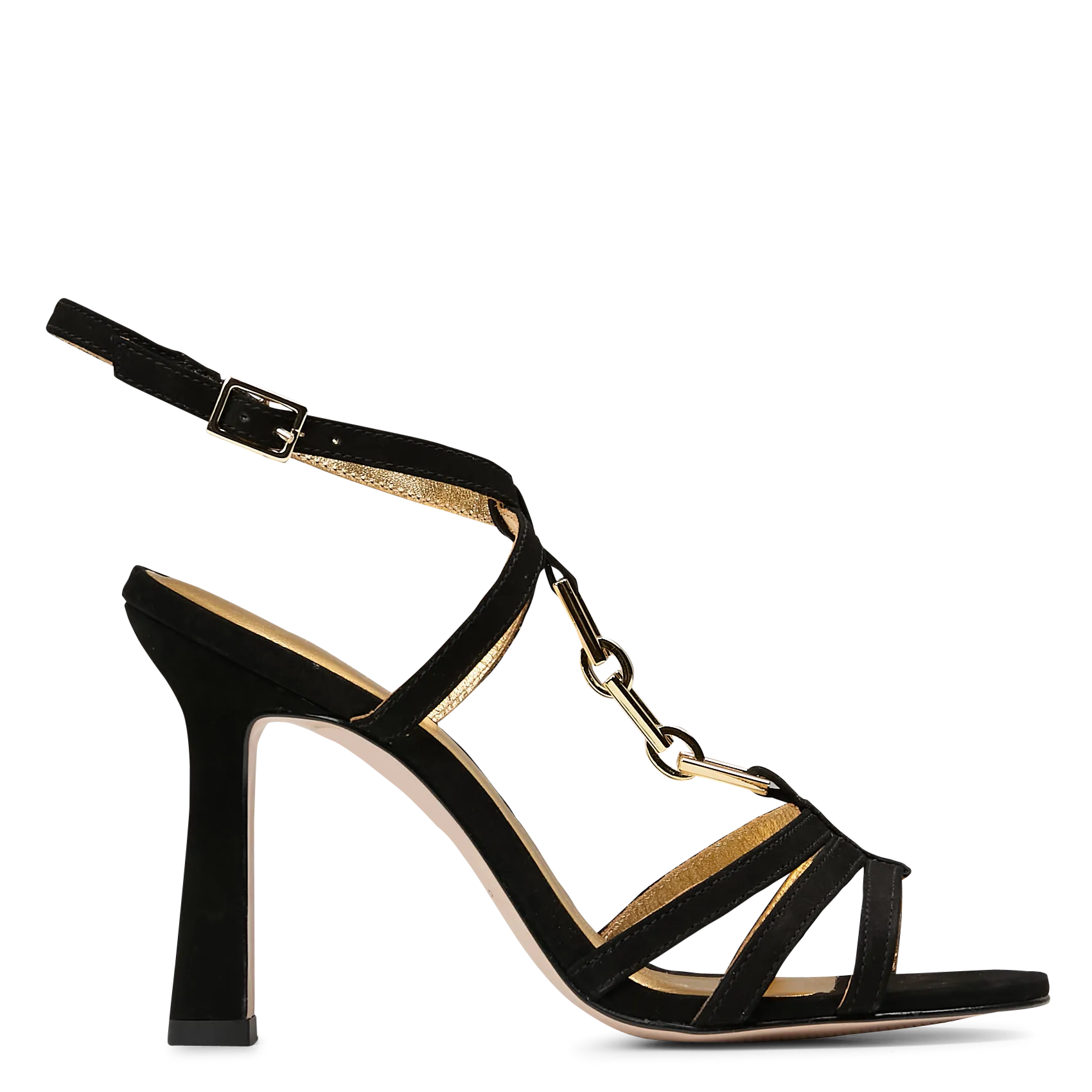 Sandaletten mit Absatz aus Nubukleder Schwarz OXANE