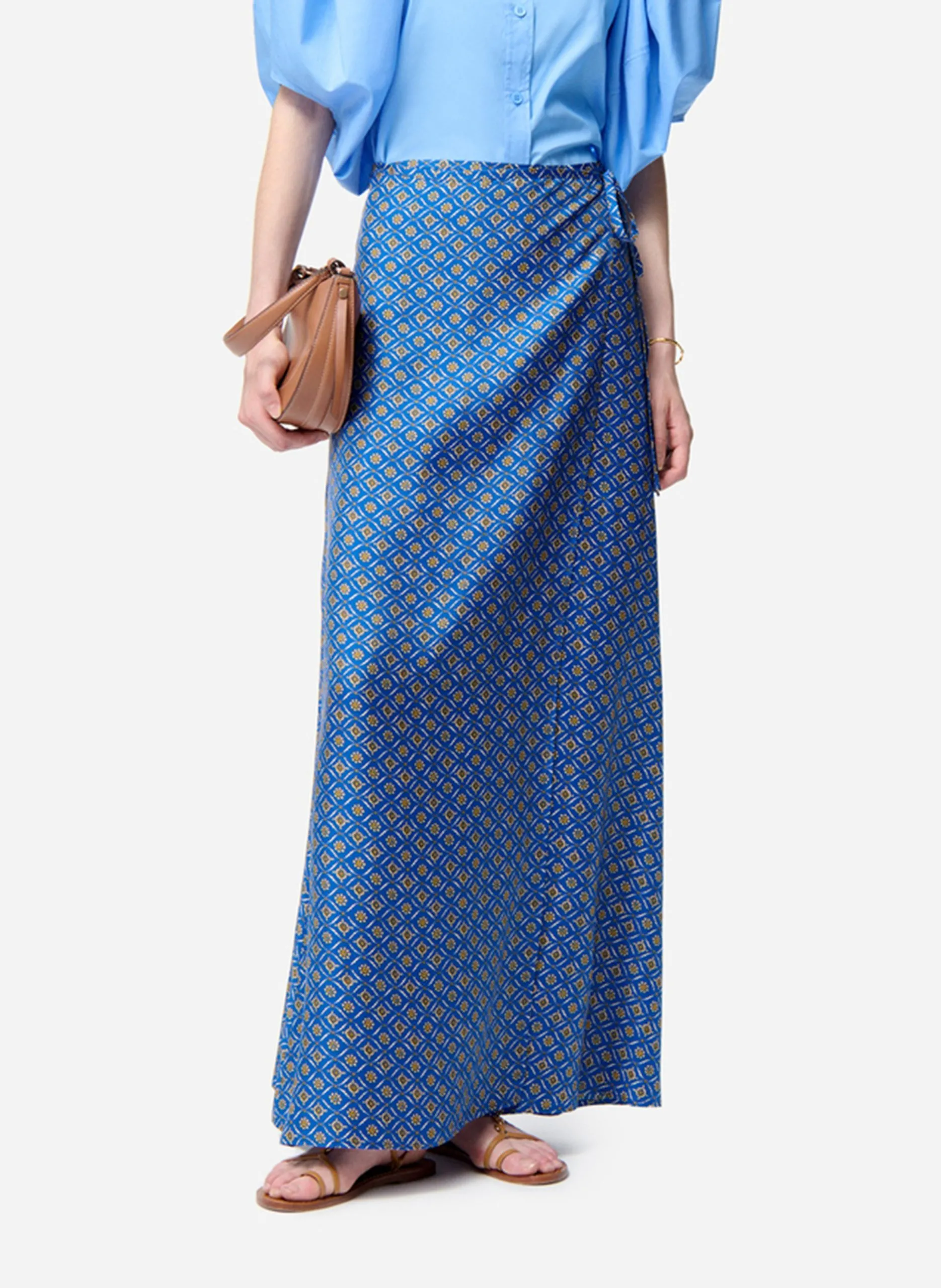 Langer Wickelrock Blau FRIKA