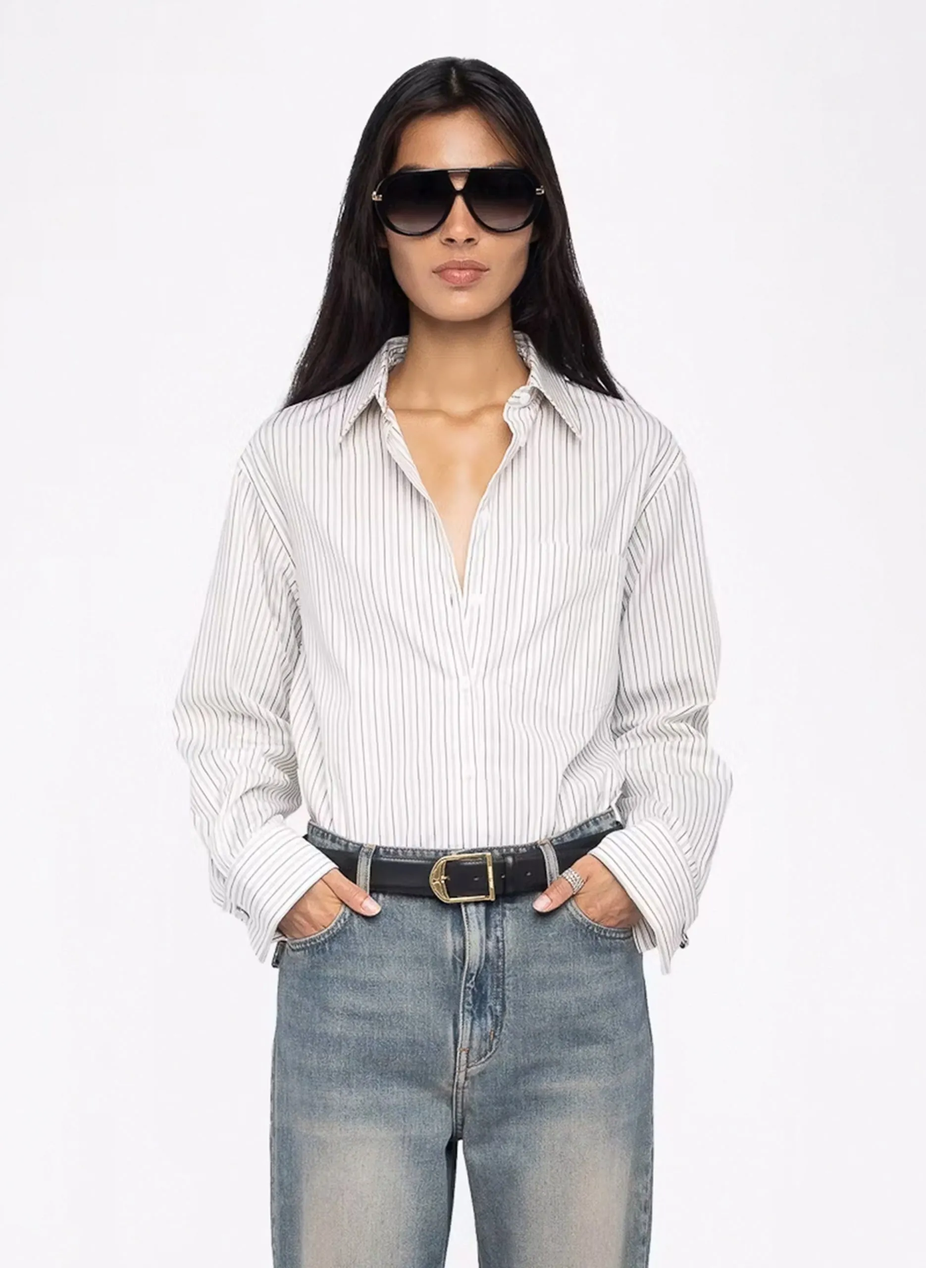 Capri - Einfarbige Oversize-Bluse Weiss MORNING