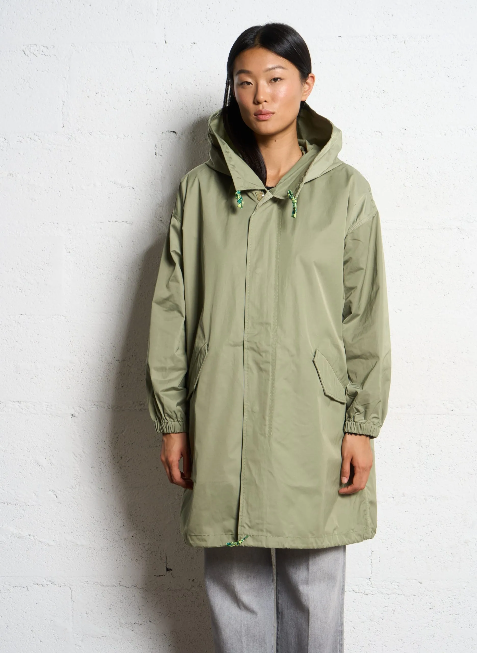 Weiter Kapuzenparka Khaki LAOS