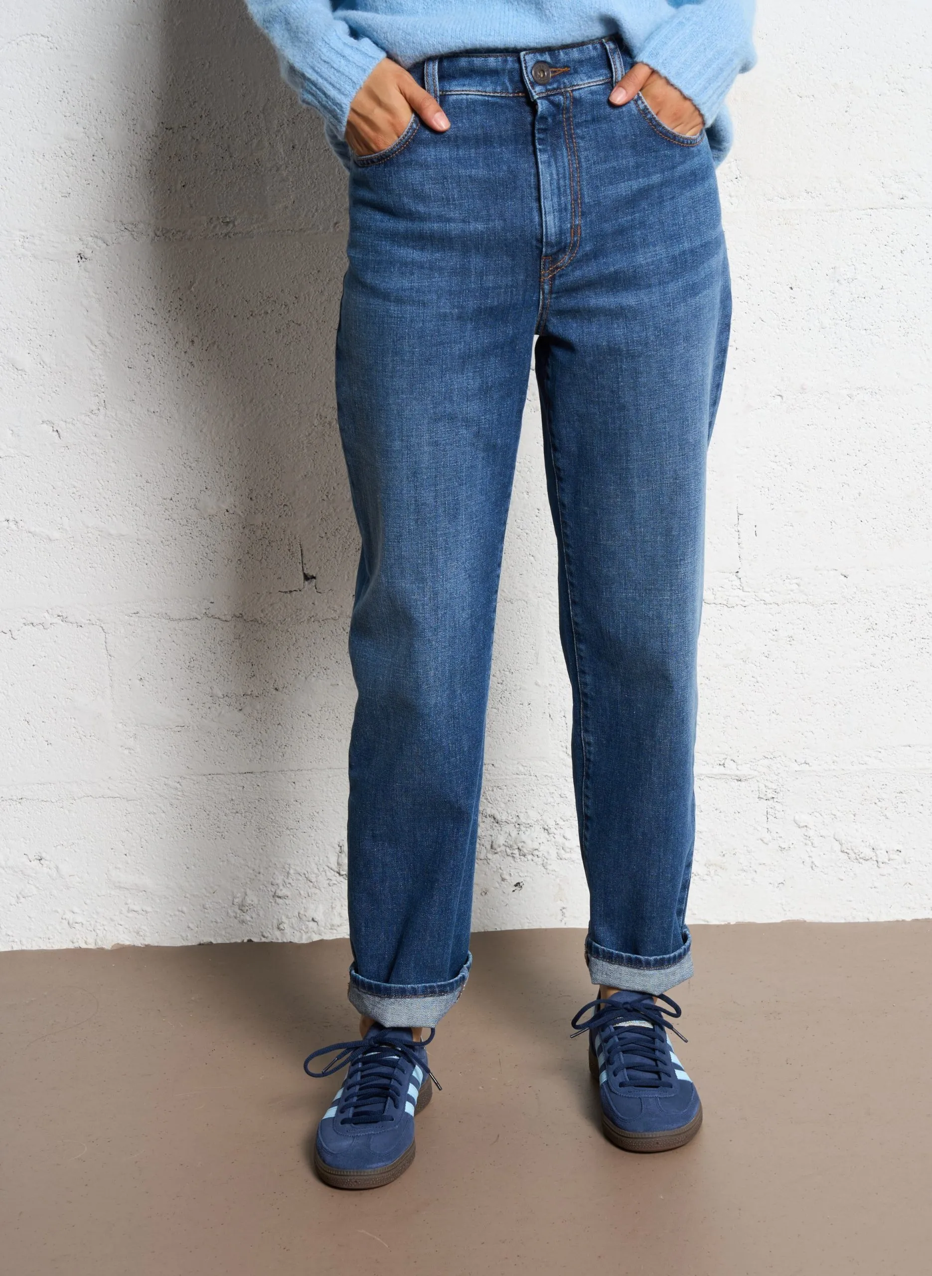Gerade geschnittene Jeans aus Baumwoll-Mix Blau LORIS