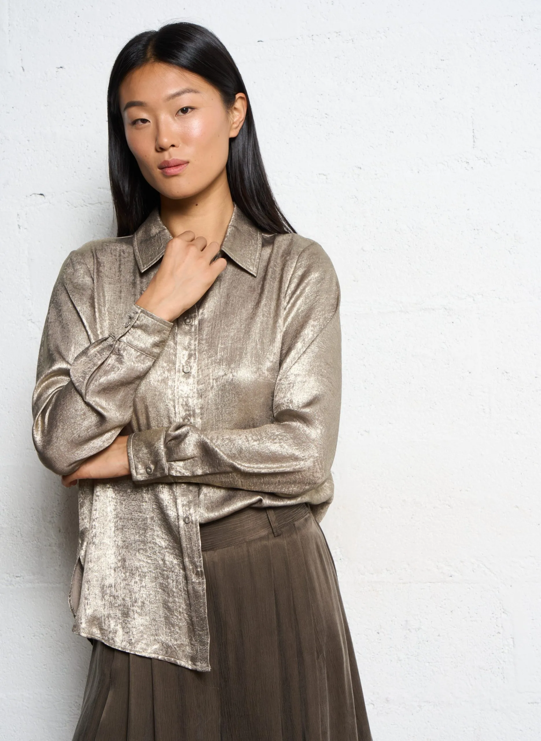 Bedrucktes Hemd mit klassischem Kragen Golden ARLES