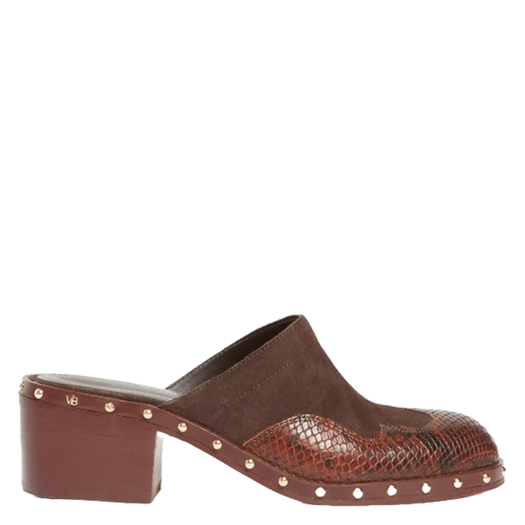 Sandalen aus zweifarbigem Veloursleder Schwarz