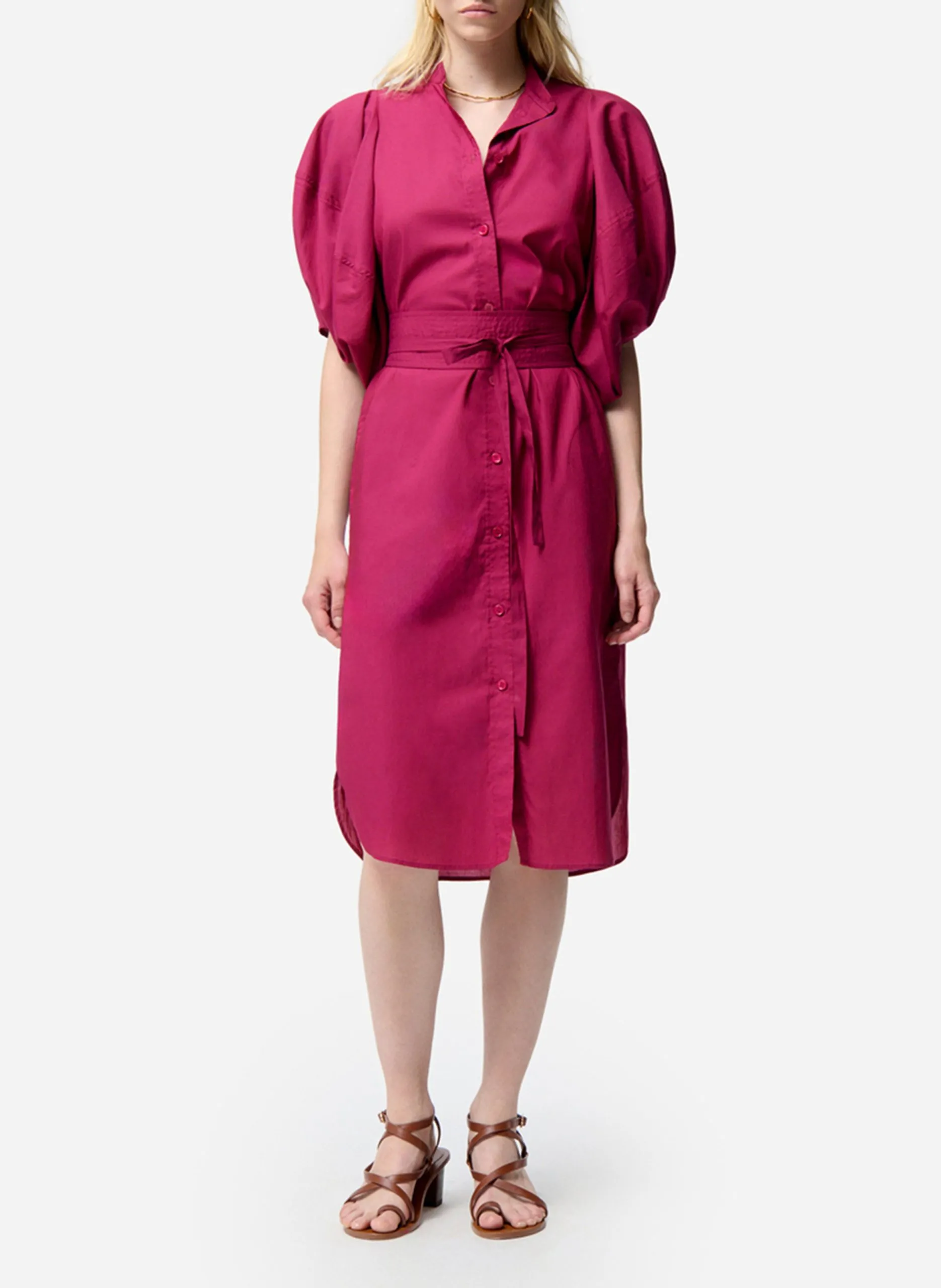 Midikleid mit Rundhalsausschnitt Rosa FLORA