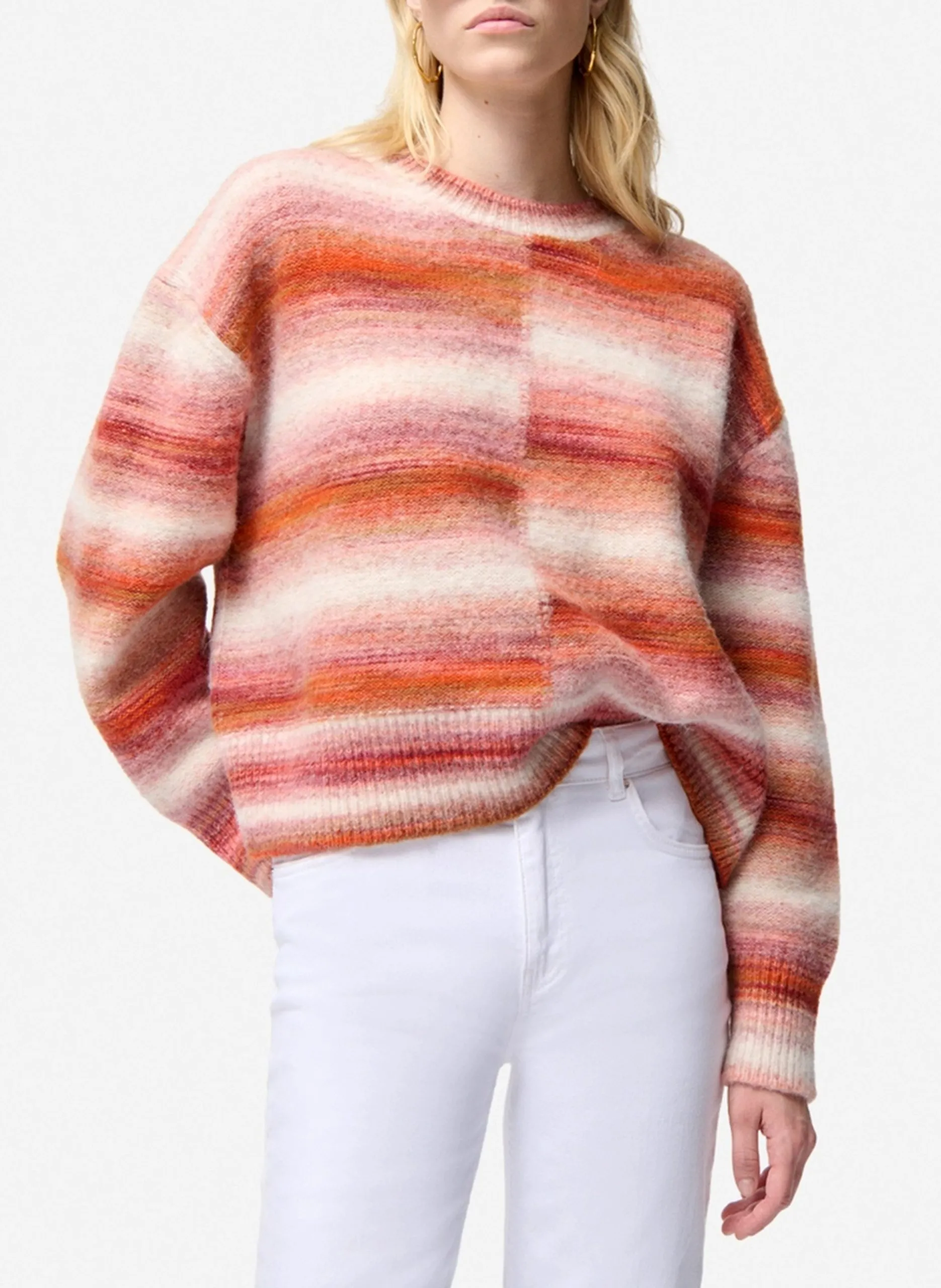 Oversize-Strickpullover mit Rundhalsausschnitt Rot FAUSTINE