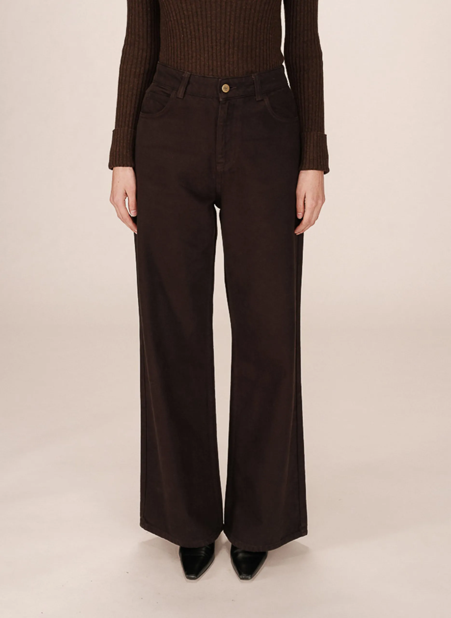 Ausgestellte Baumwoll-Jeans Braun JAMES