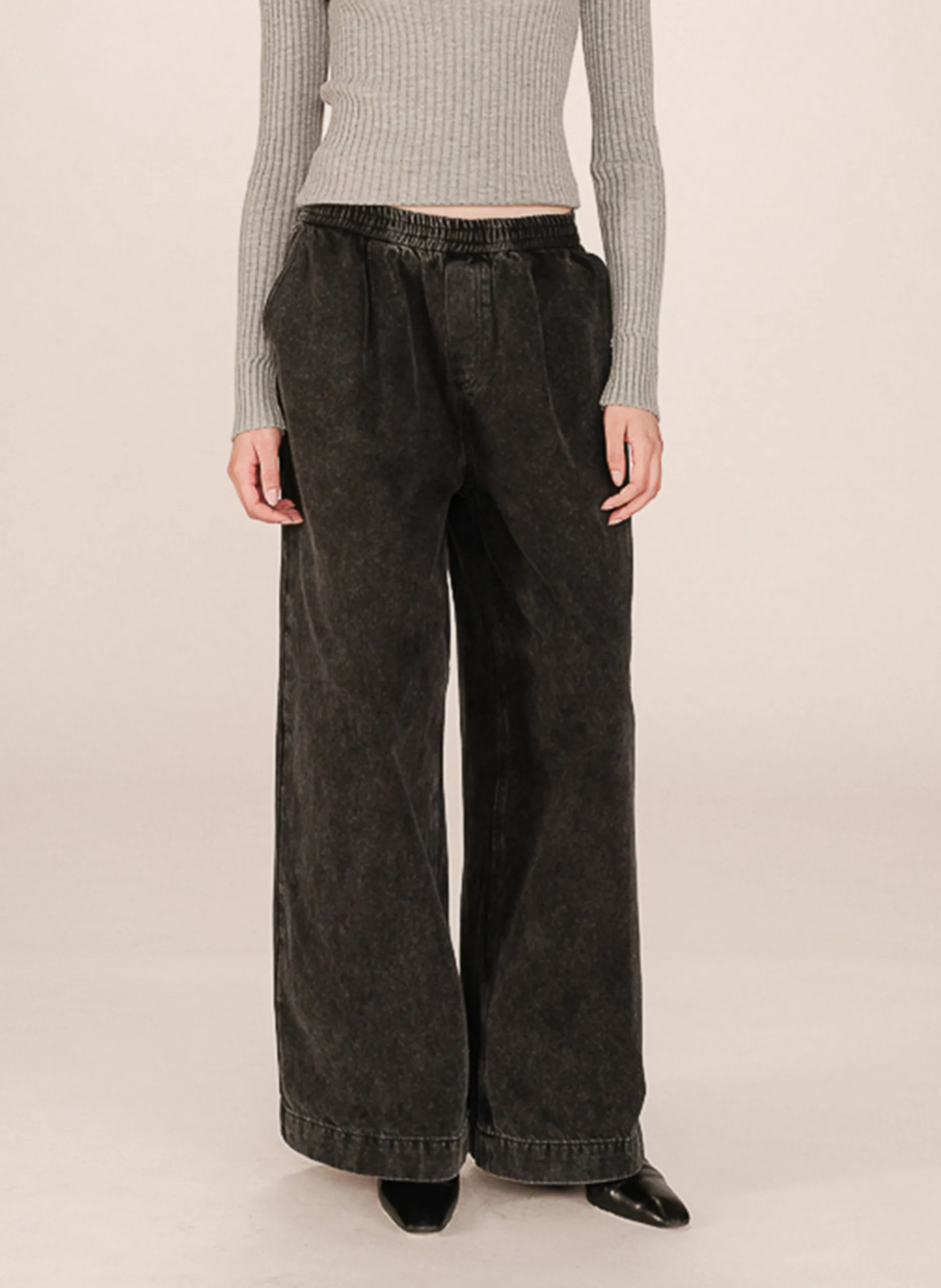 Baggy-Jeans aus Baumwolle Schwarz SACHA