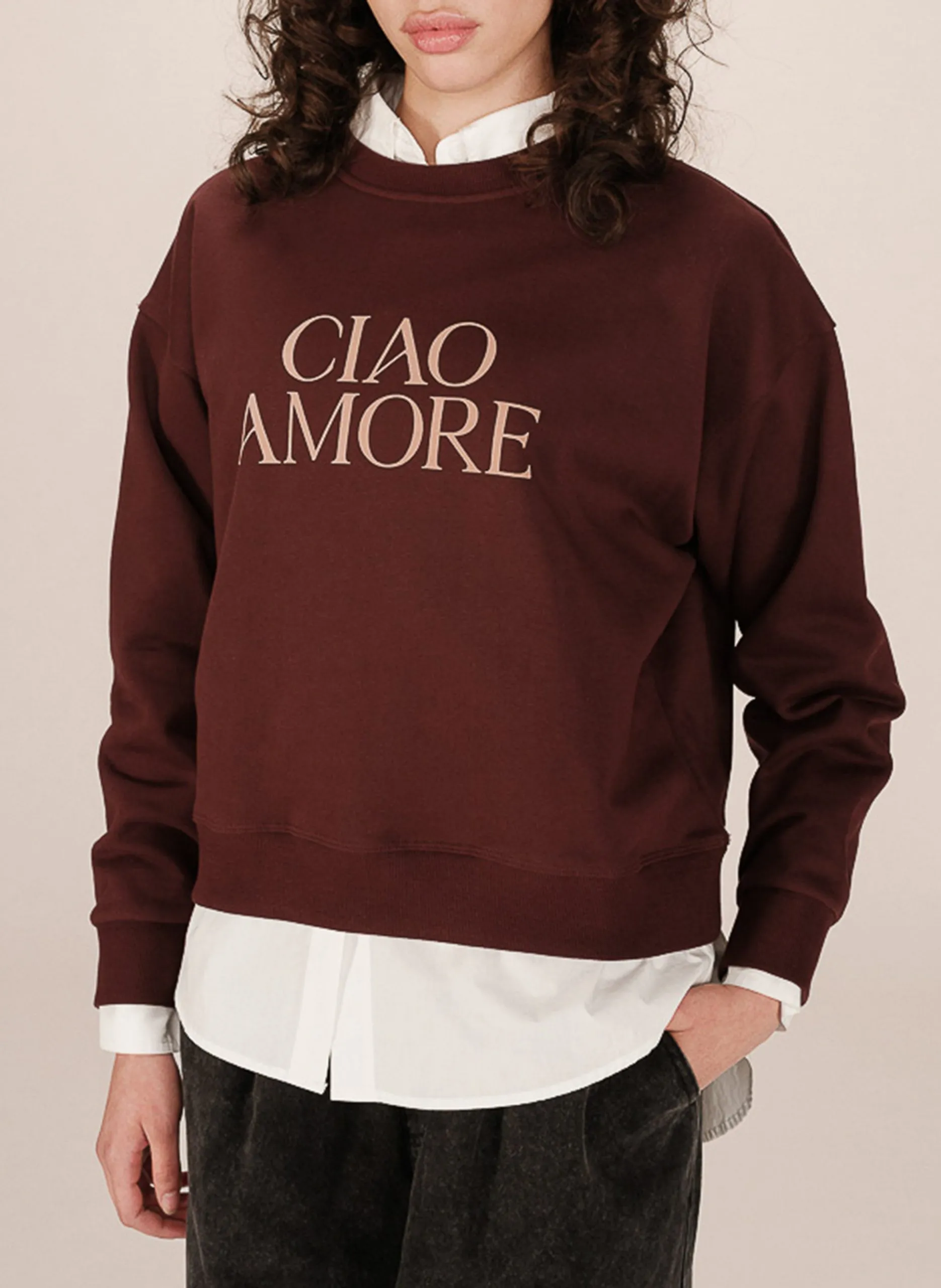 Baumwoll-Sweater mit Rundhalsausschnitt Rot SIGIL