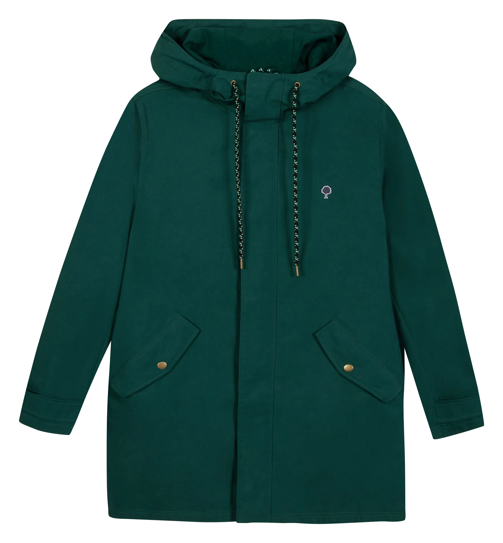 Rundhalsausschnitt Regenmantel aus Baumwollmischung Grun GRESIGNE