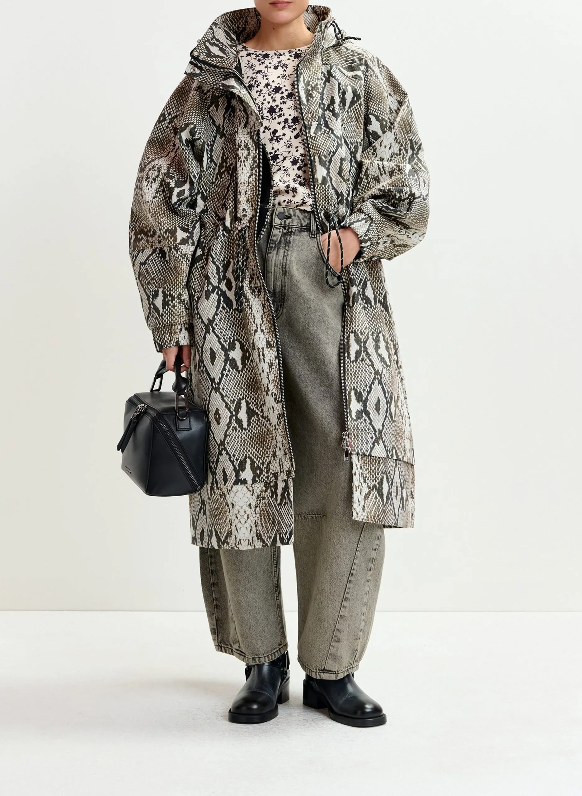 Baumwoll-Parka mit Stehkragen Grun IDENTIFY