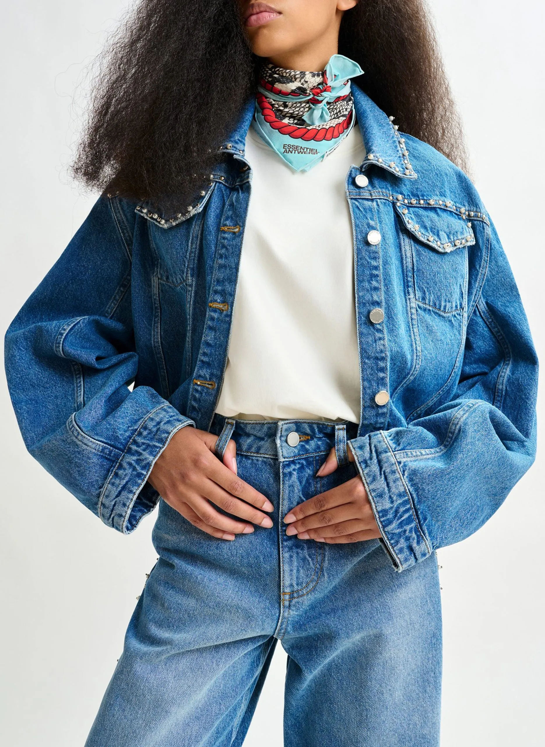 Gerade Baumwolljacke Blau IDOLIZED