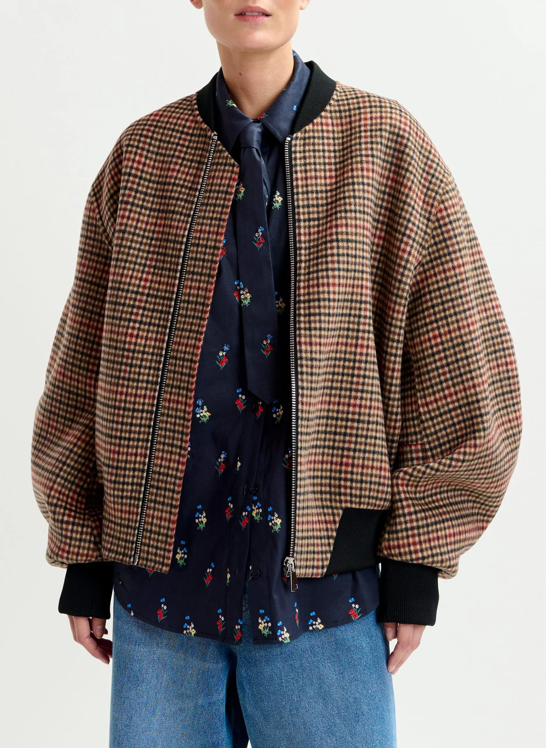 Wollblouson mit College-Kragen Braun ITI