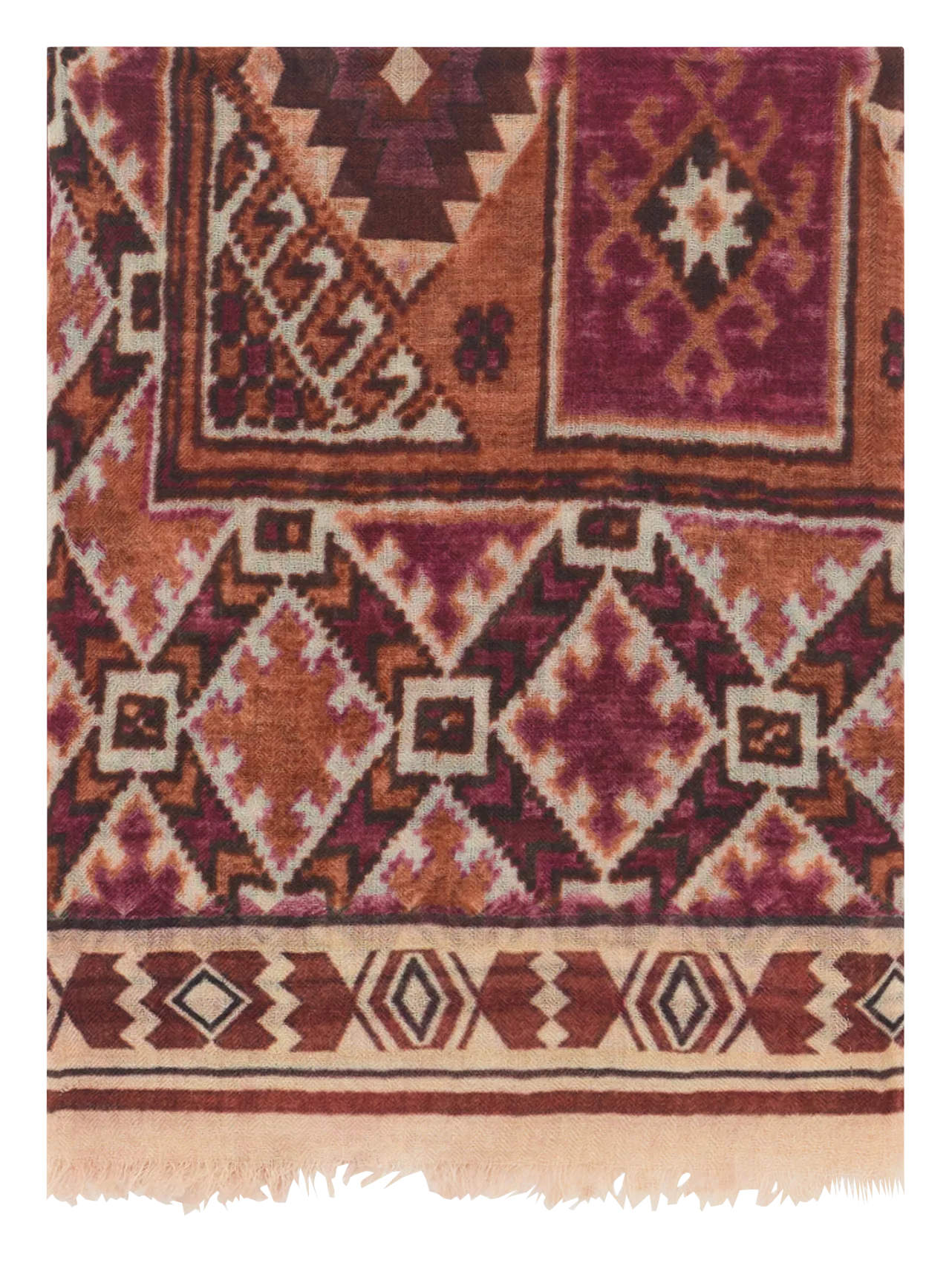 Wollschal mit Motiv Rot RAISSA