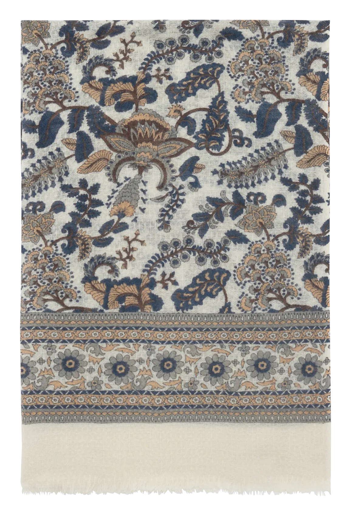 Schal aus Wollmix mit Print Beige ROZANNE