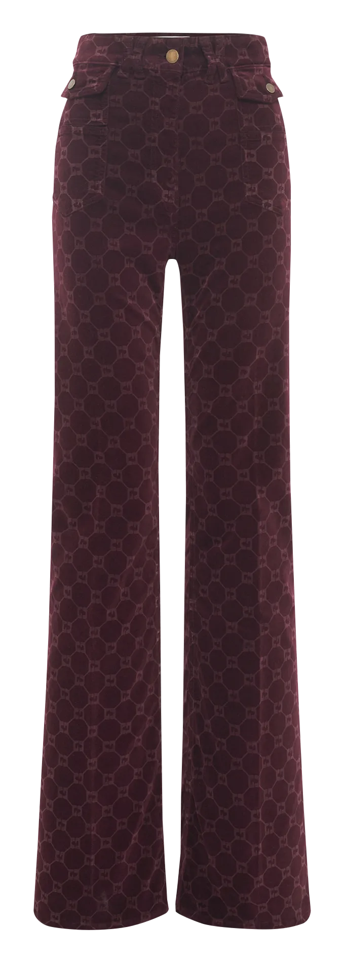 Gedruckte Flare-Jeans aus Baumwollmischung Rot ANNA