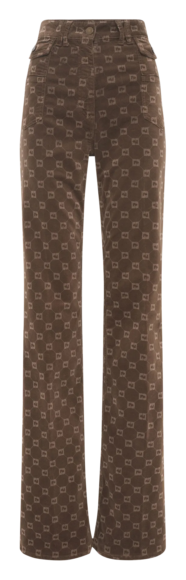 Gedruckte Flare-Jeans aus Baumwollmischung Braun ANNA