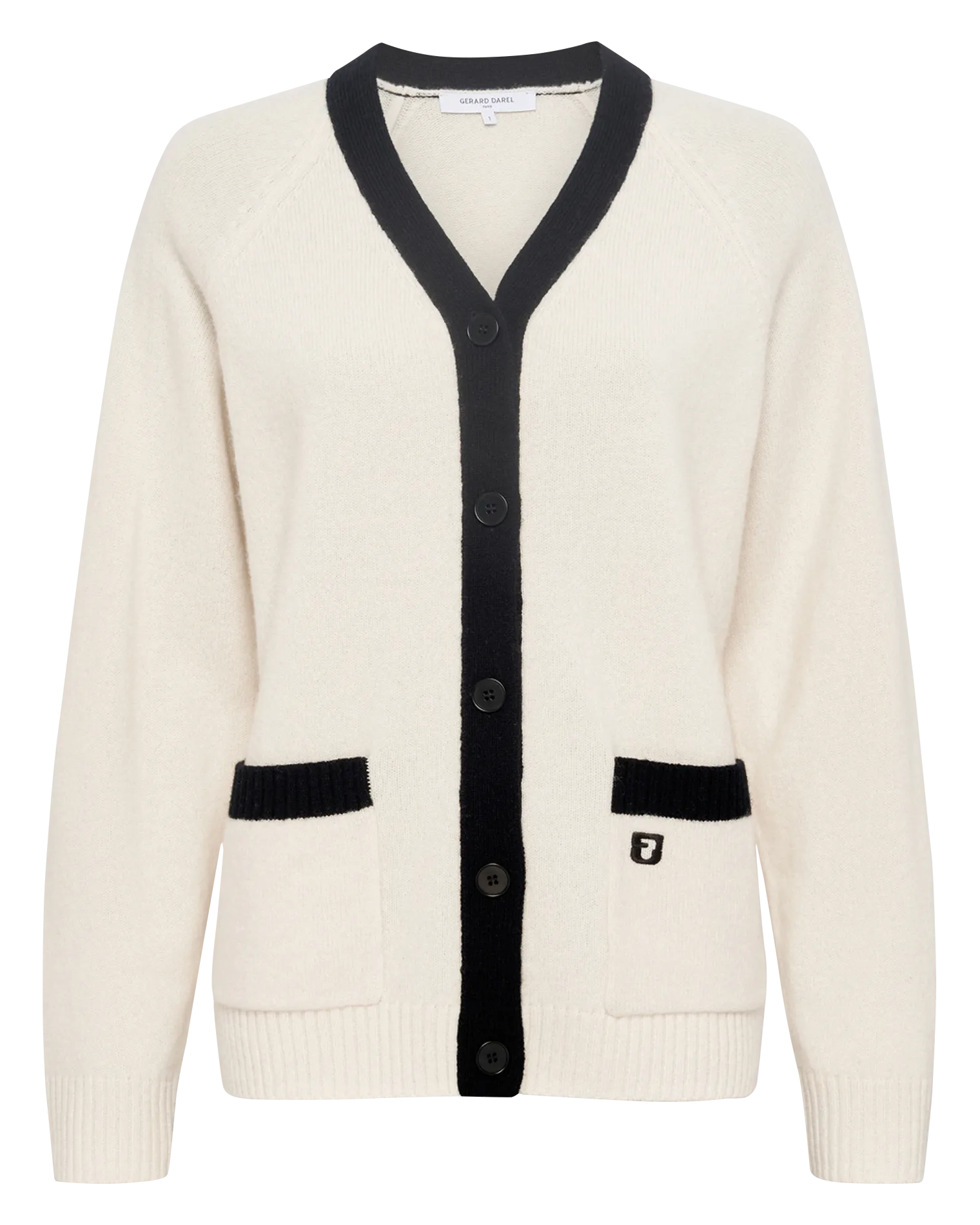 Strickjacke aus Wolle mit V-Ausschnitt Beige ESTER