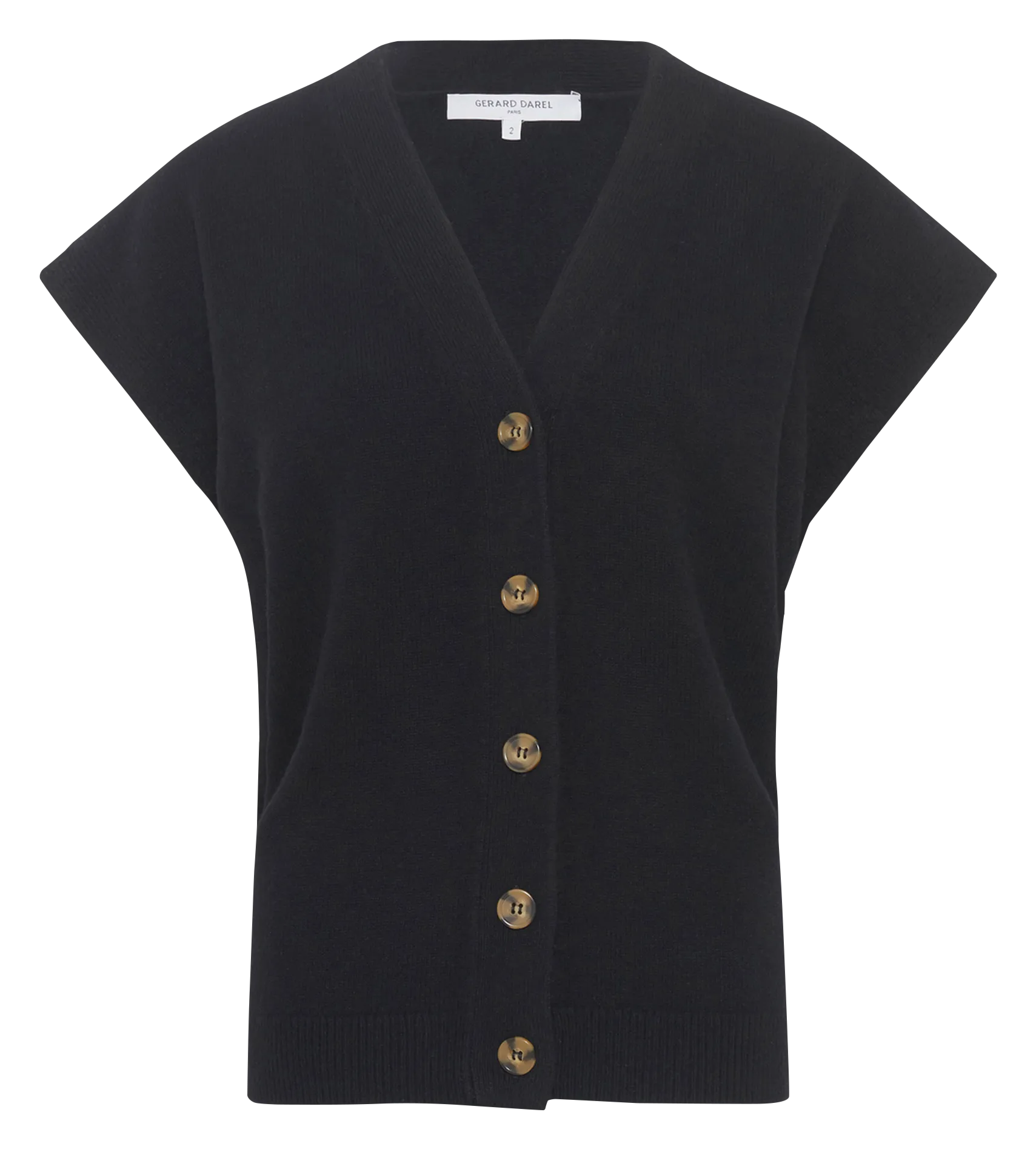 Strickjacke aus Wolle mit V-Ausschnitt Schwarz EGLEA