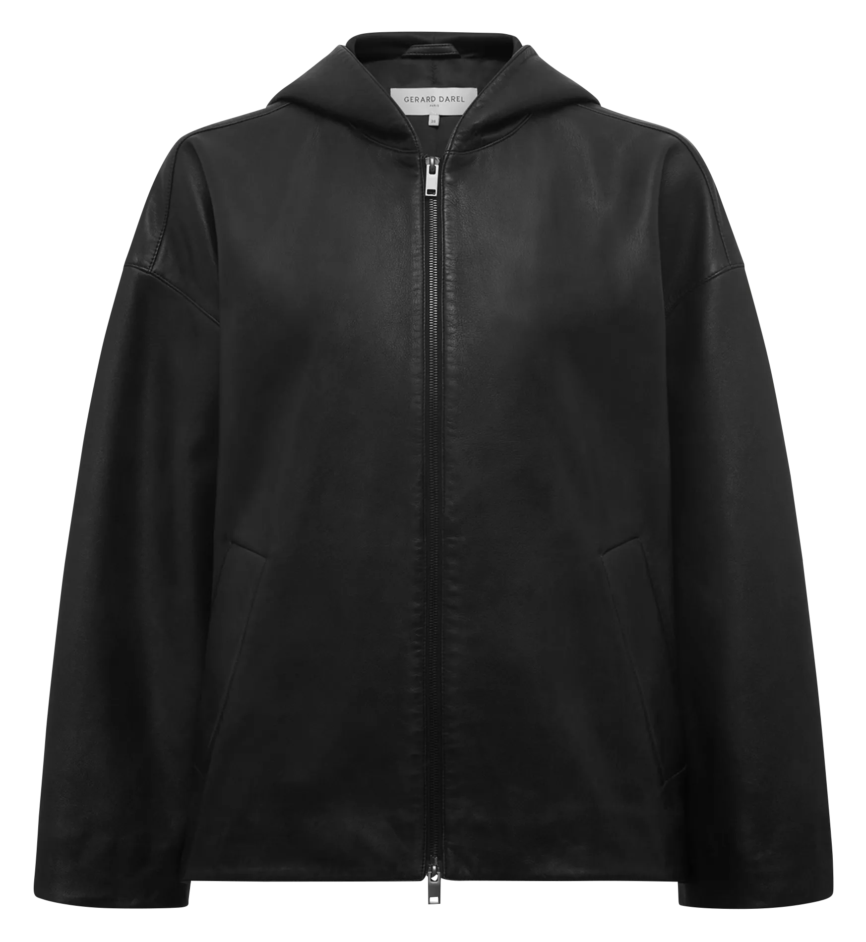 Lederjacke mit Stehkragen Schwarz NABILA