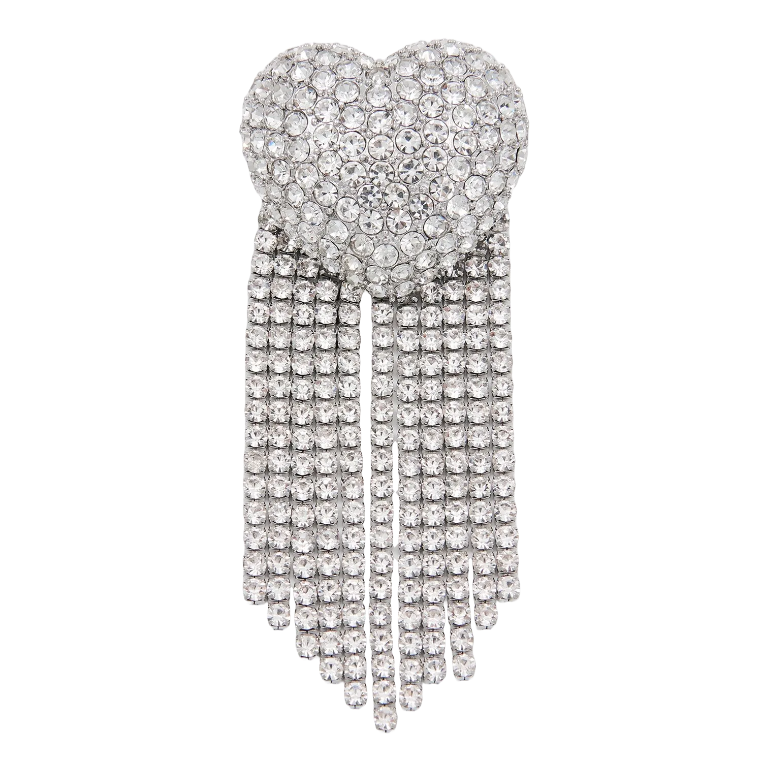 Herz Brosche mit Strasssteinen Silber ILIVE