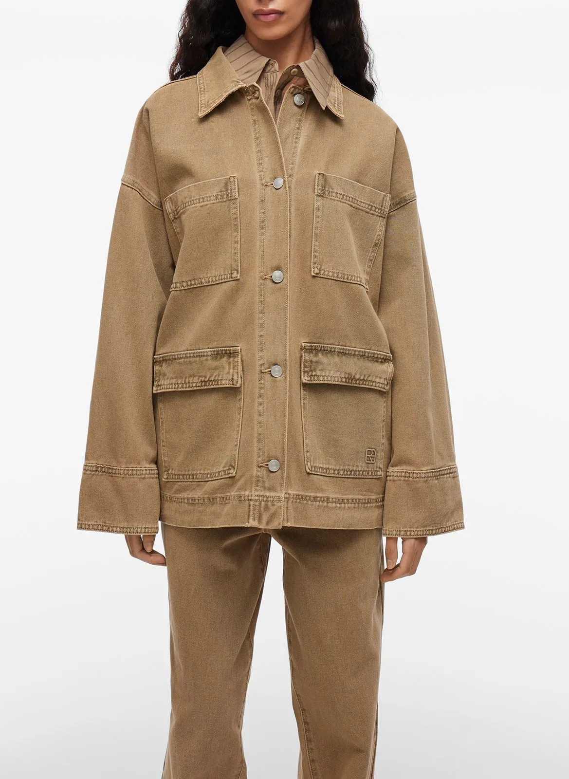 Baumwollmantel mit klassischem Kragen Braun JOLIES