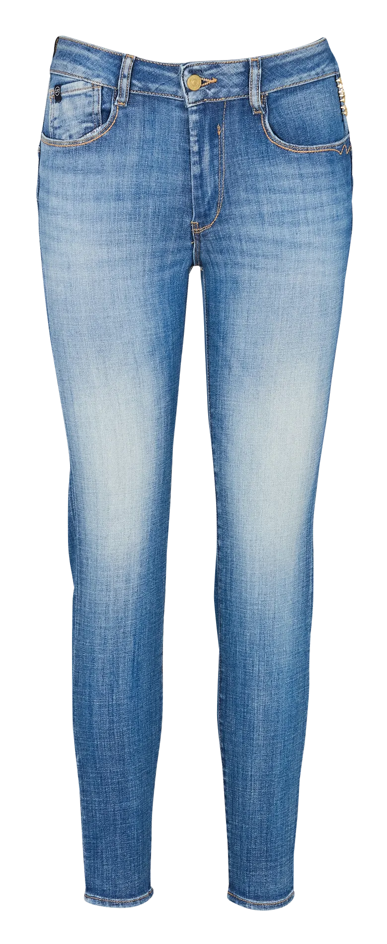 High Waist Slim Fit Jeans aus Baumwoll-Mix Blau PULPHIGC