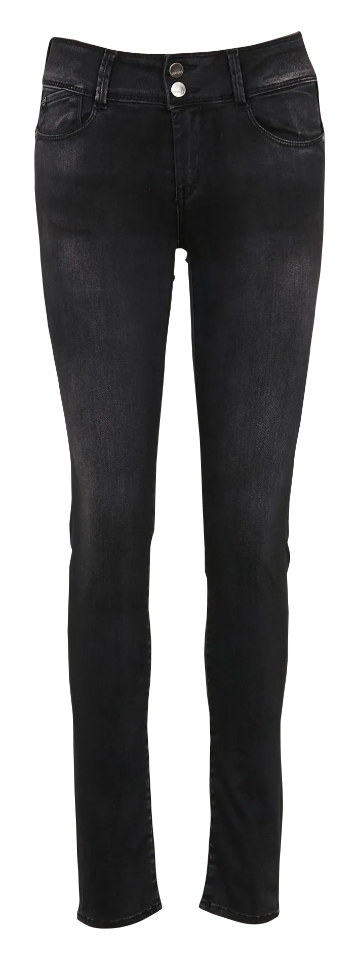 High Waist Slim Fit Jeans Schwarz ULTRPULC