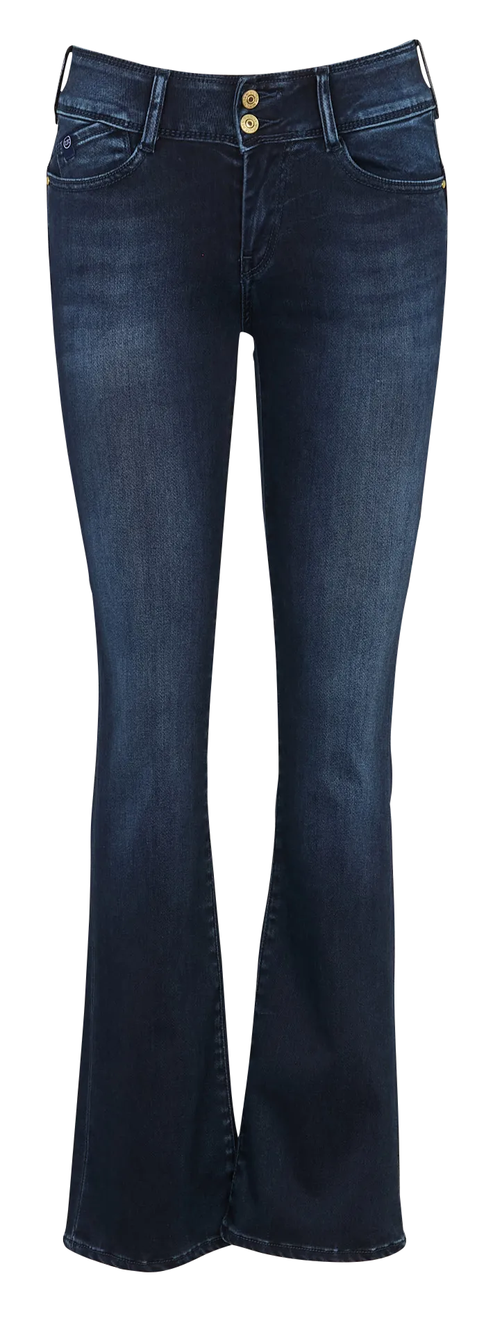 Bootcut Push-Up Jeans in Stone Washed Blau ULTRABOO