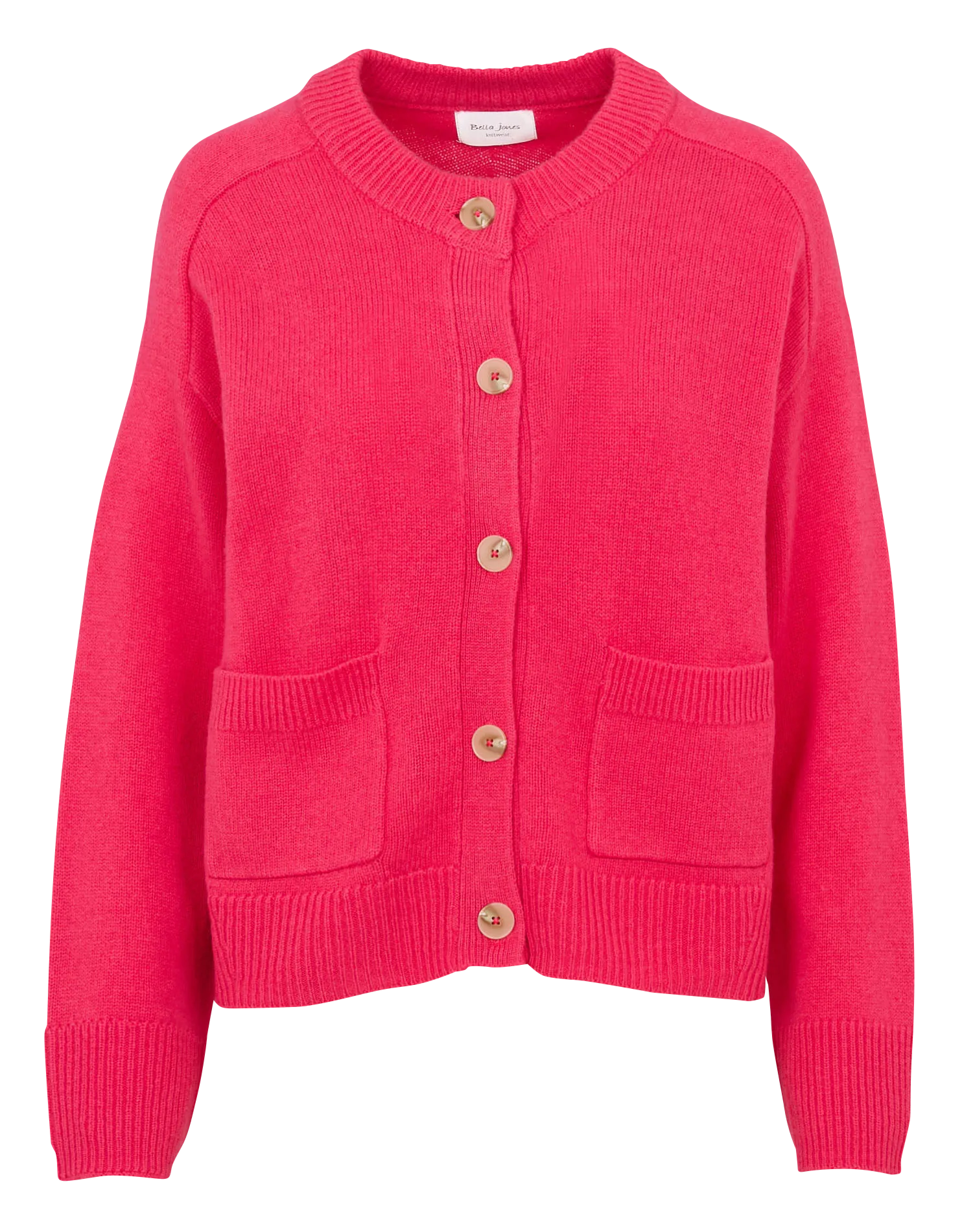 Gerade geschnittene Strickjacke aus Wolle Rosa PABLO