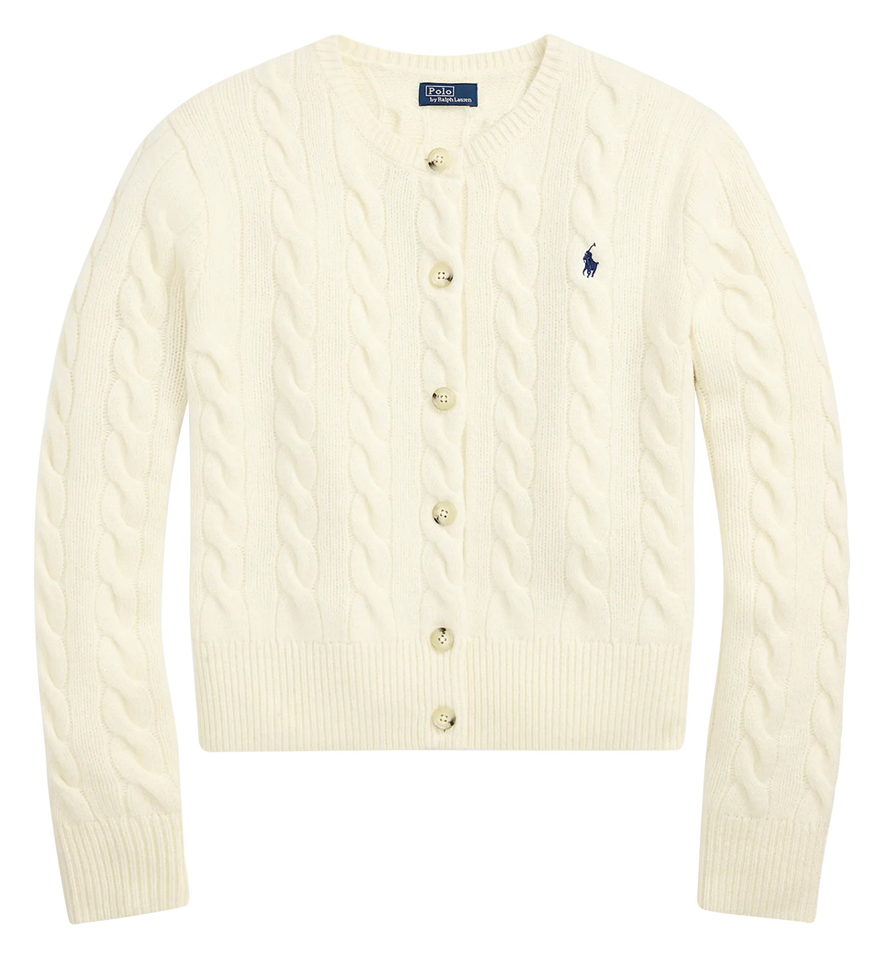 Strickjacke aus Woll-Mix mit Rundhalsausschnitt Weiss