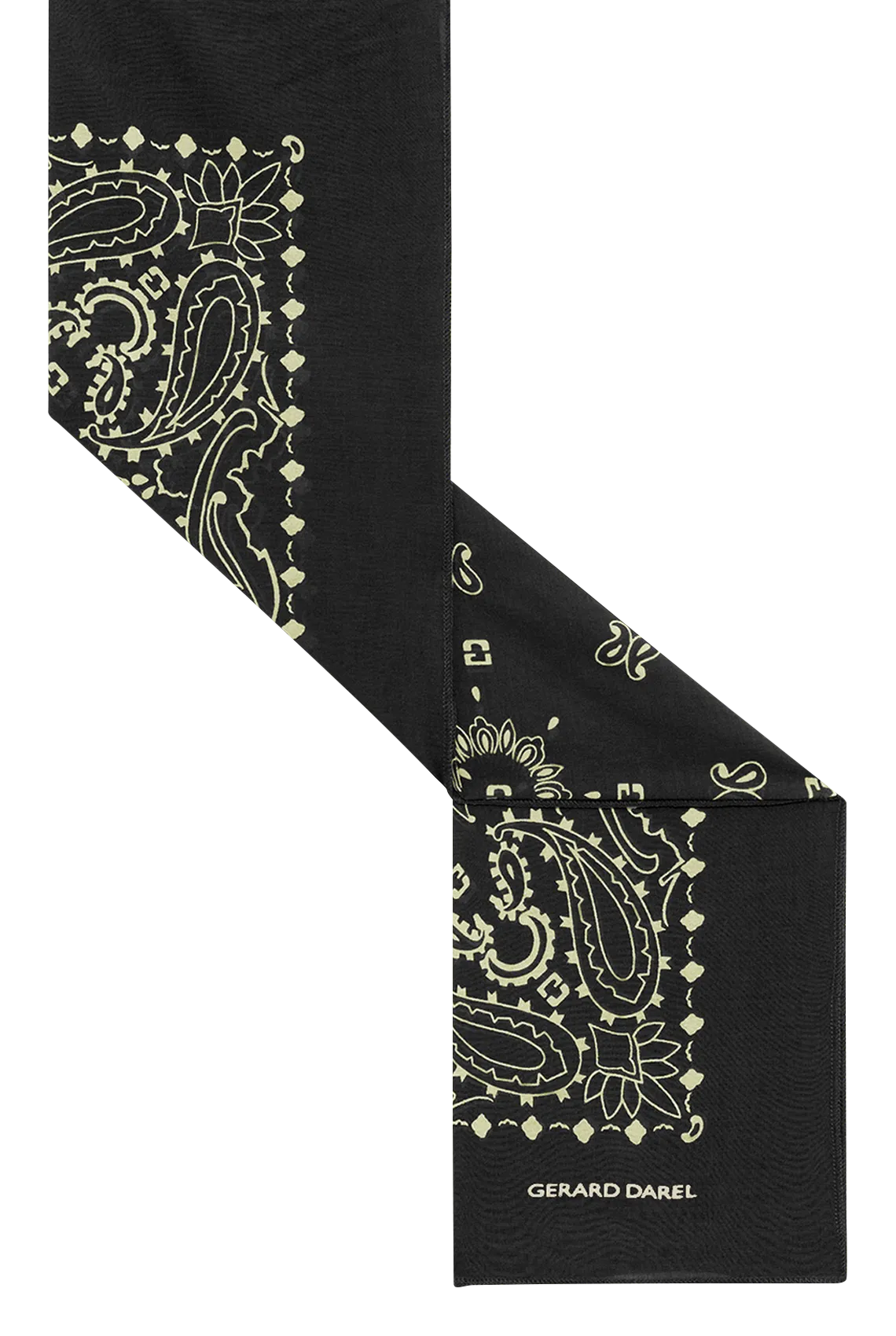 Bedrucktes Baumwoll-Bandana Schwarz OMAYA