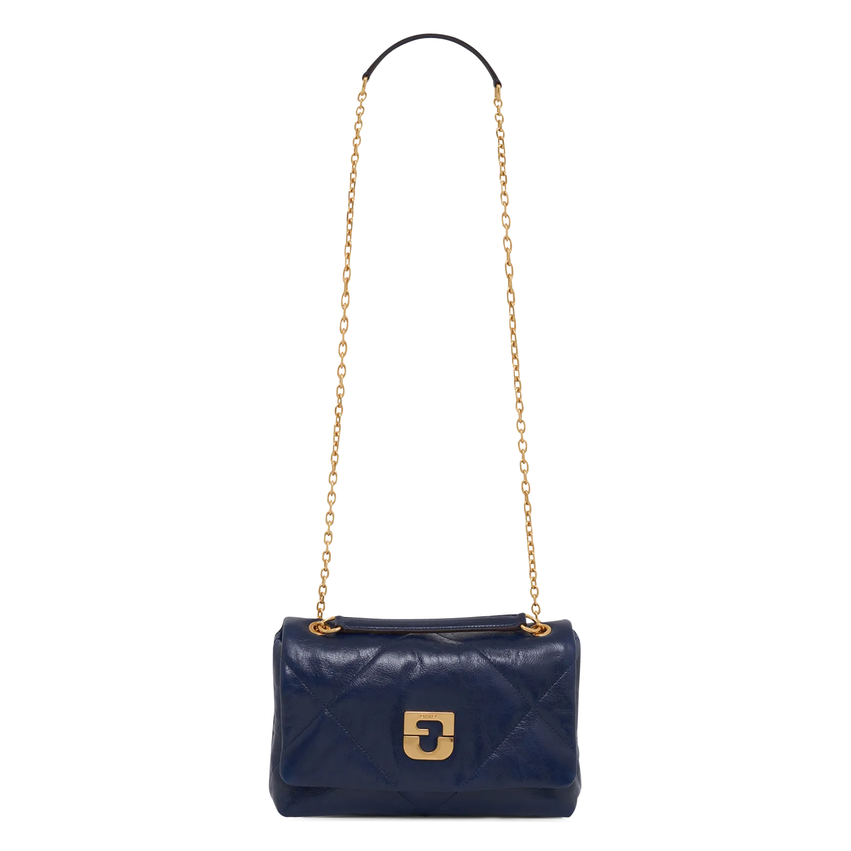 Ginny - Umhängetasche aus gestepptem Leder Blau LE FANNY