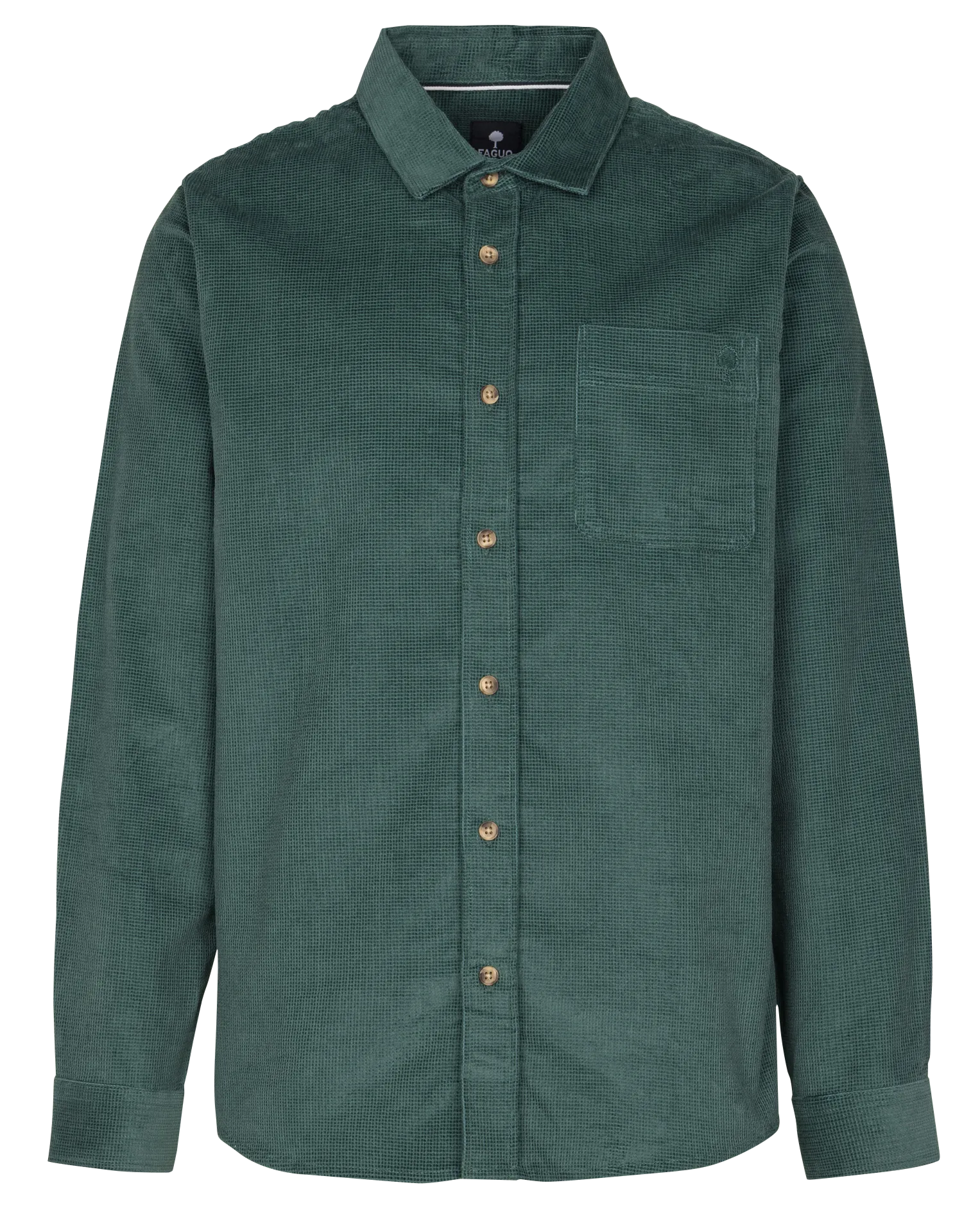 Baumwoll-Hemdjacke mit klassischem Kragen Grun SIGNY