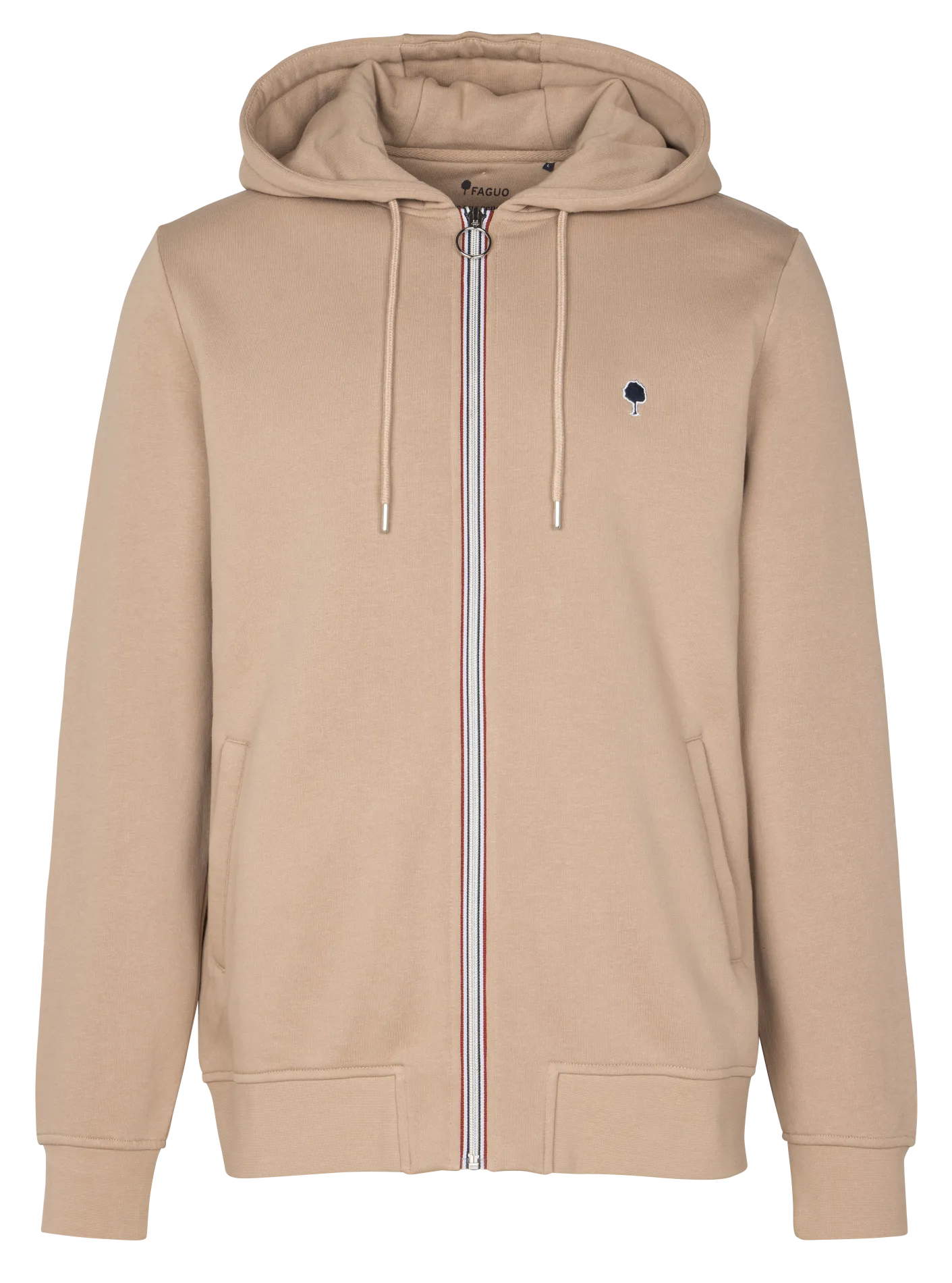 Einfarbiger Kapuzensweater mit Reißverschluss Beige MESNIL