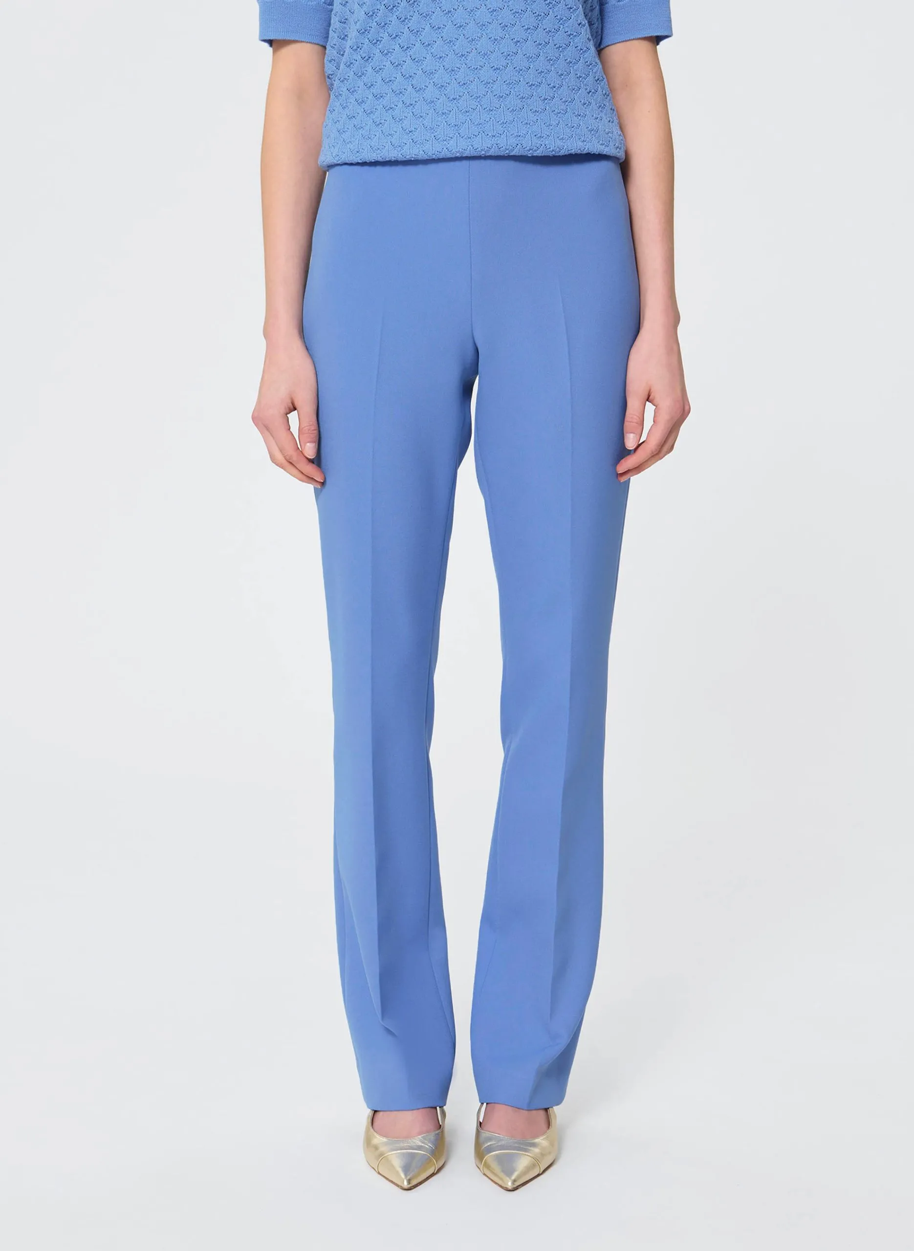 Hoch taillierte Hose uni Blau PAPILLON