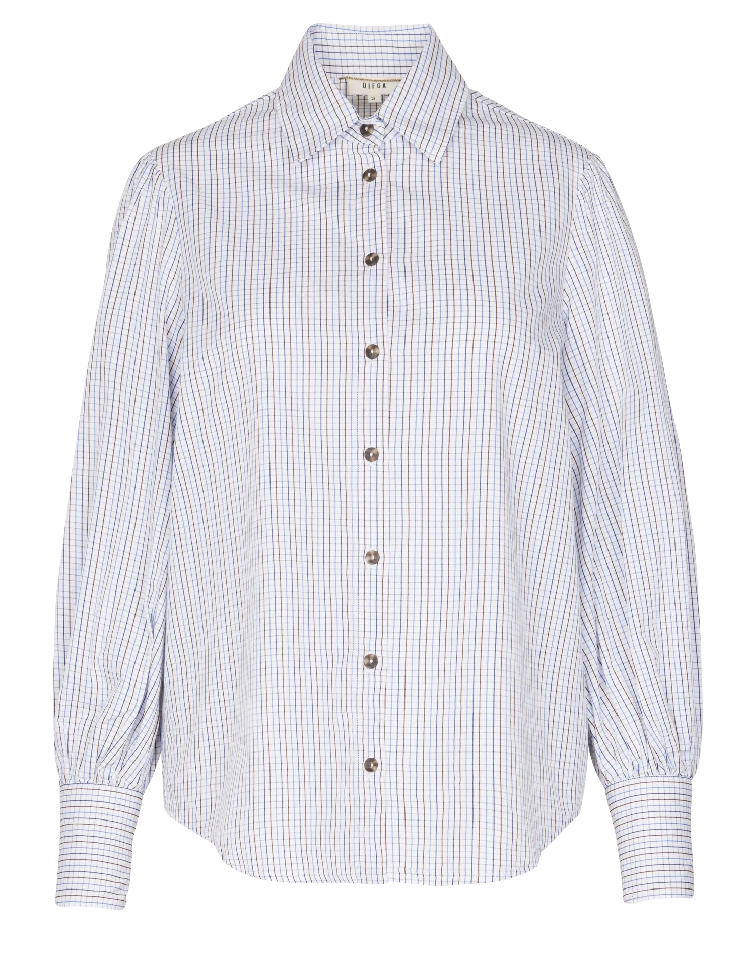 Gerade geschnittene Bluse mit Karomuster Braun CANDRA