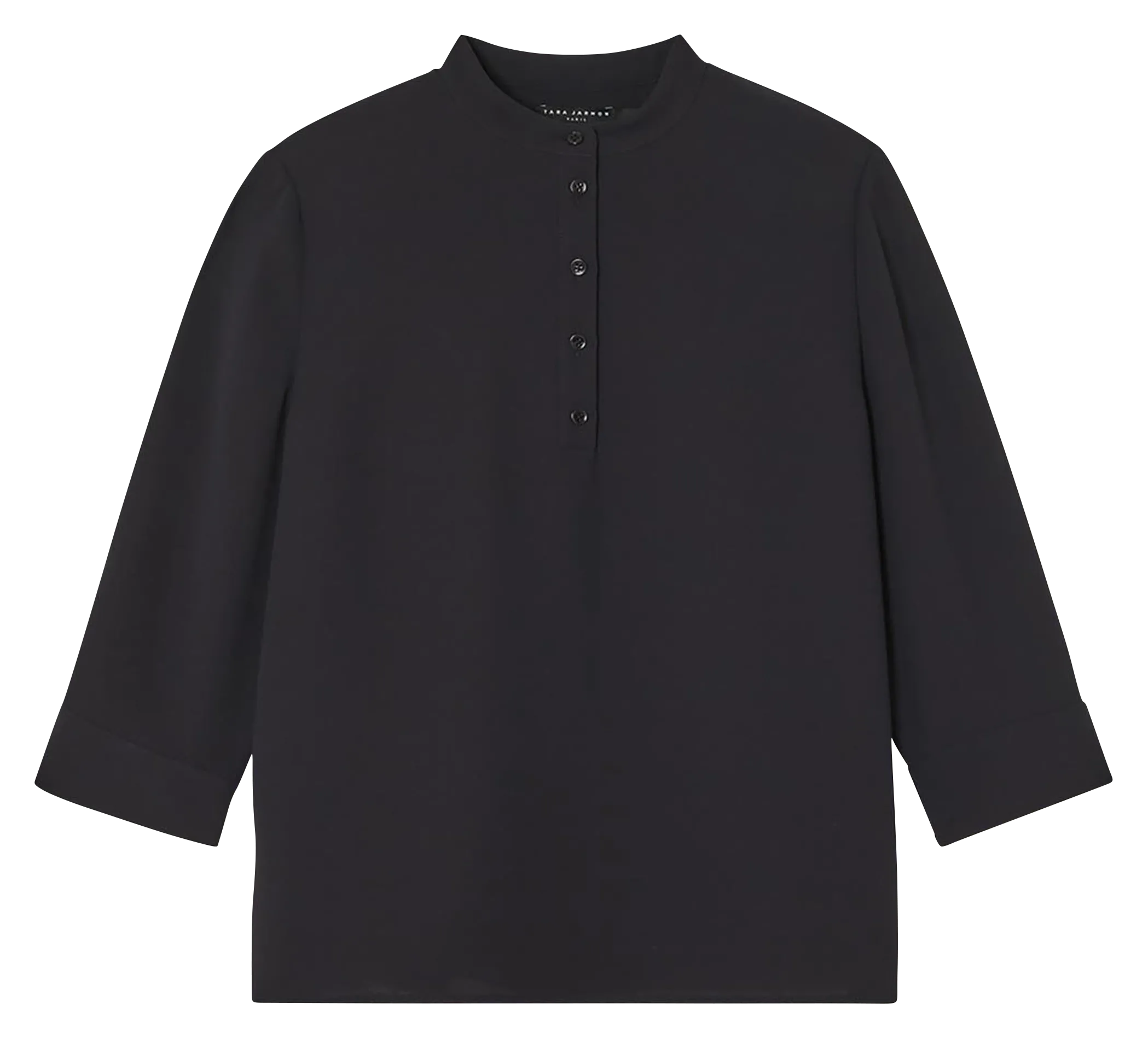 Rundhalsausschnitt-Top in Uni mit 3/4-Ärmeln Blau TITOUAN