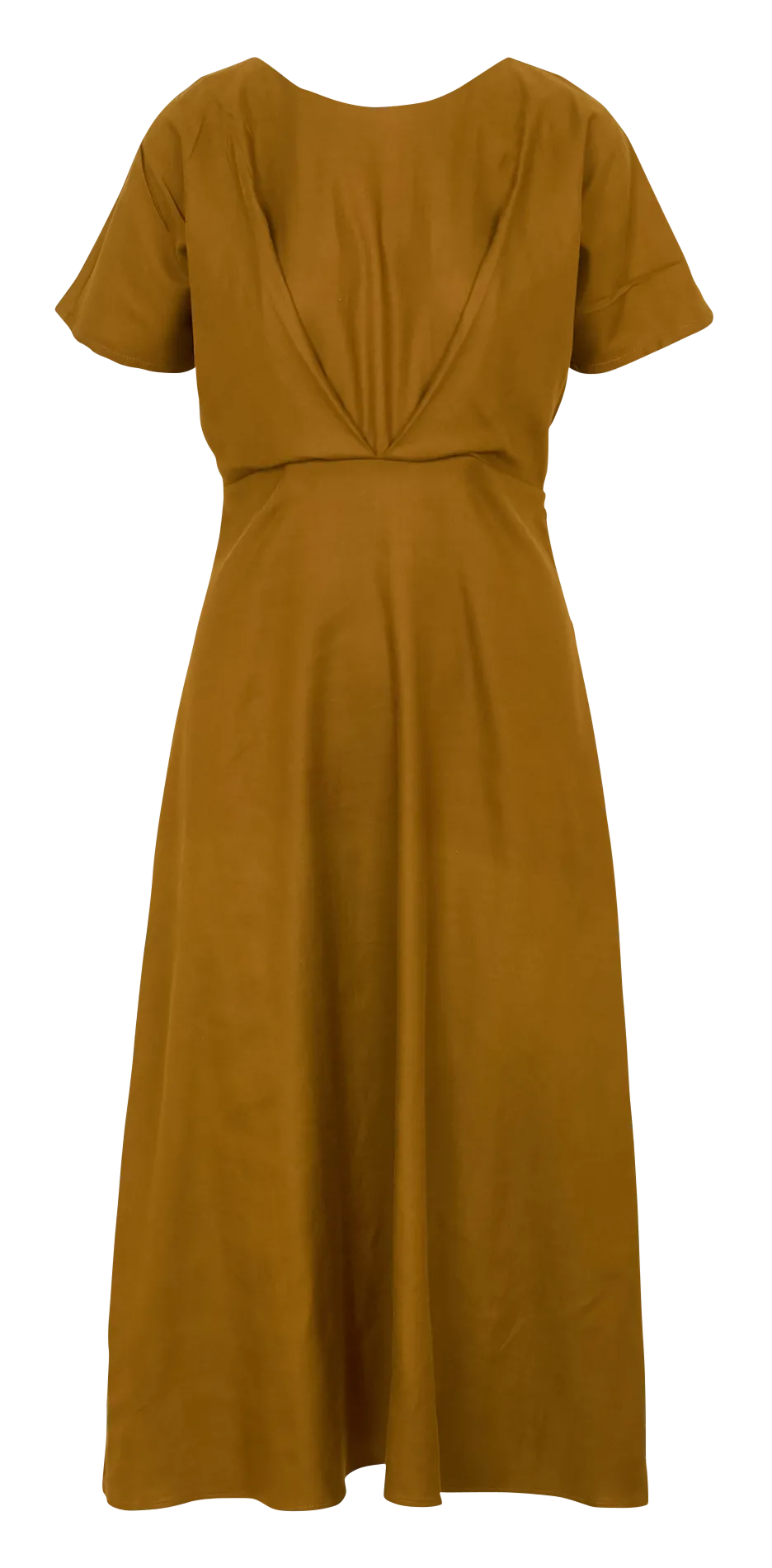 Midi-A-Linie-Kleid in Uni Braun