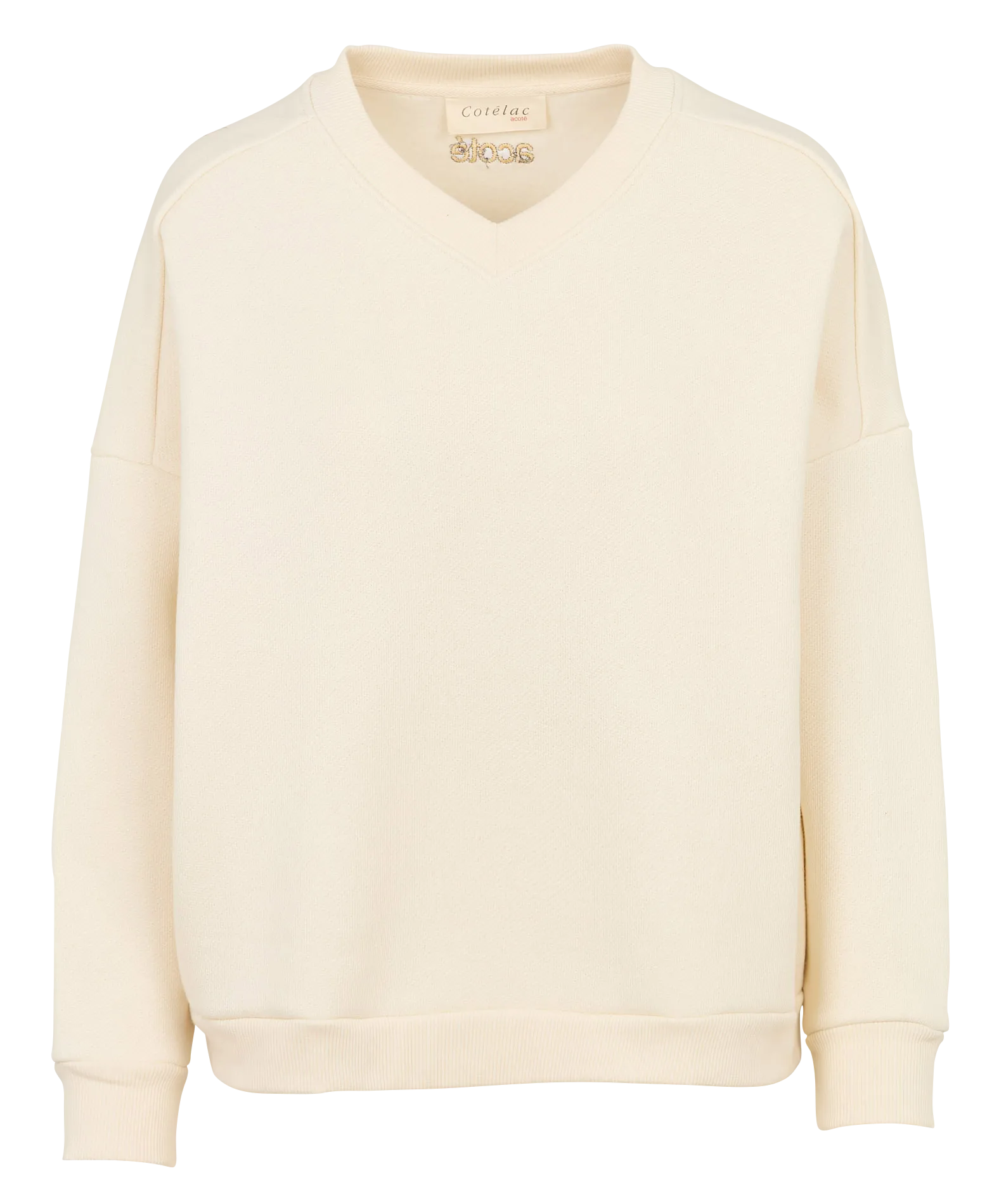 Sweatshirt - V-Ausschnitt Weiss