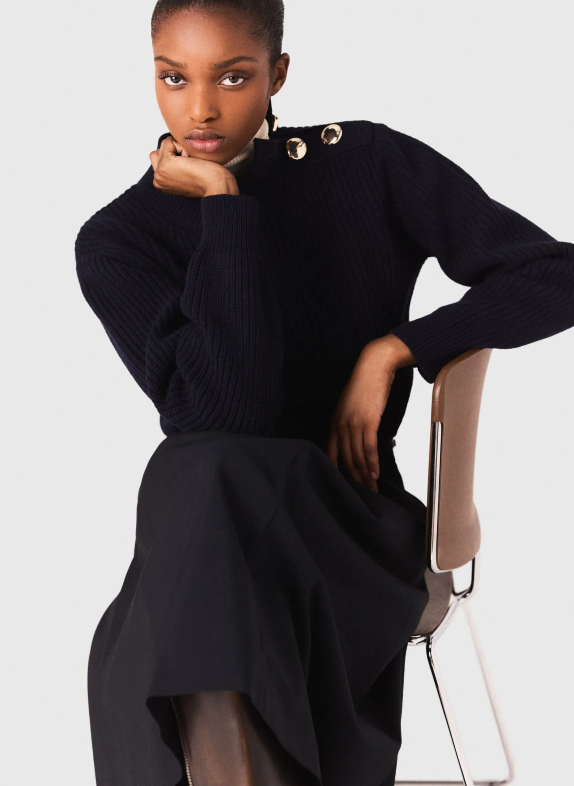 Pullover mit Stehkragen Blau