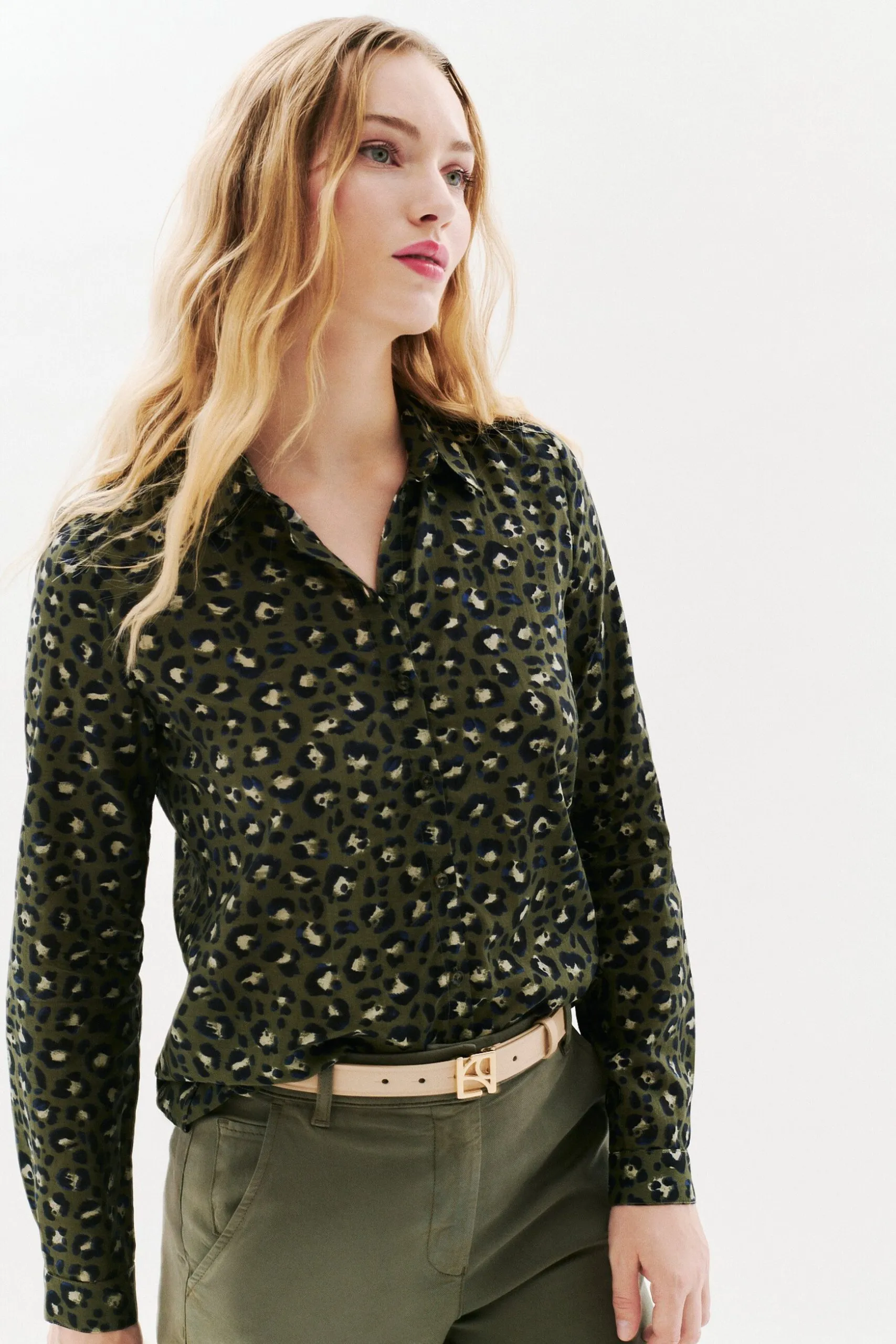 Ärmellose Bluse mit klassischem Kragen und Print Grun 252C-JESSICA6