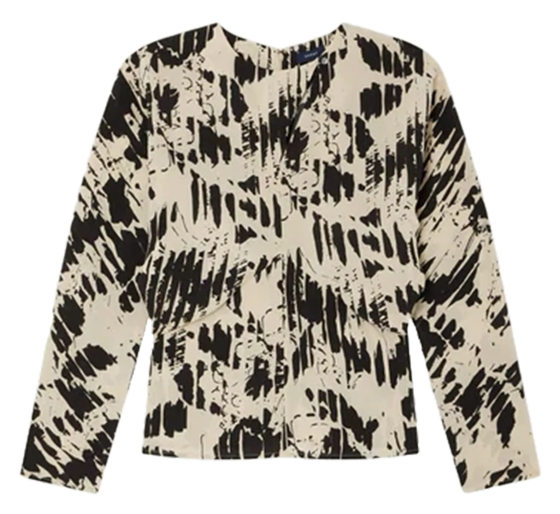 Rundhalsausschnitt Seidenkreppbluse Mehrfarbig FERYEL