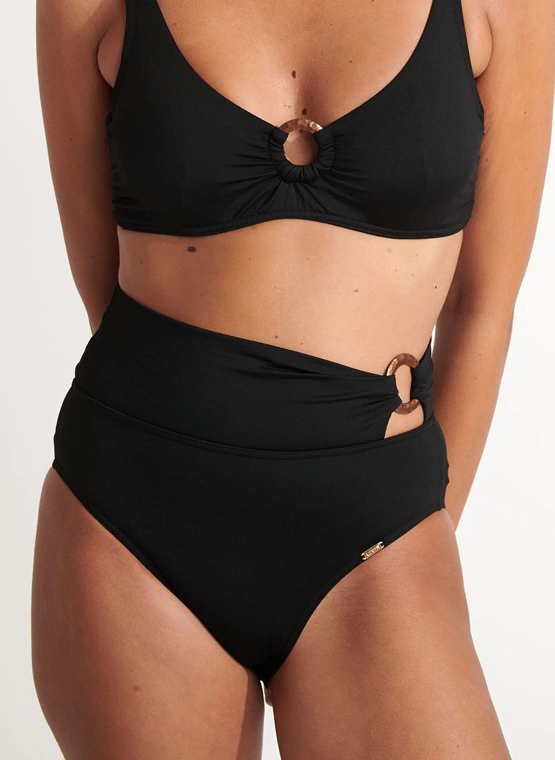 Bikinihose mit hohem Bund Schwarz CELEBES