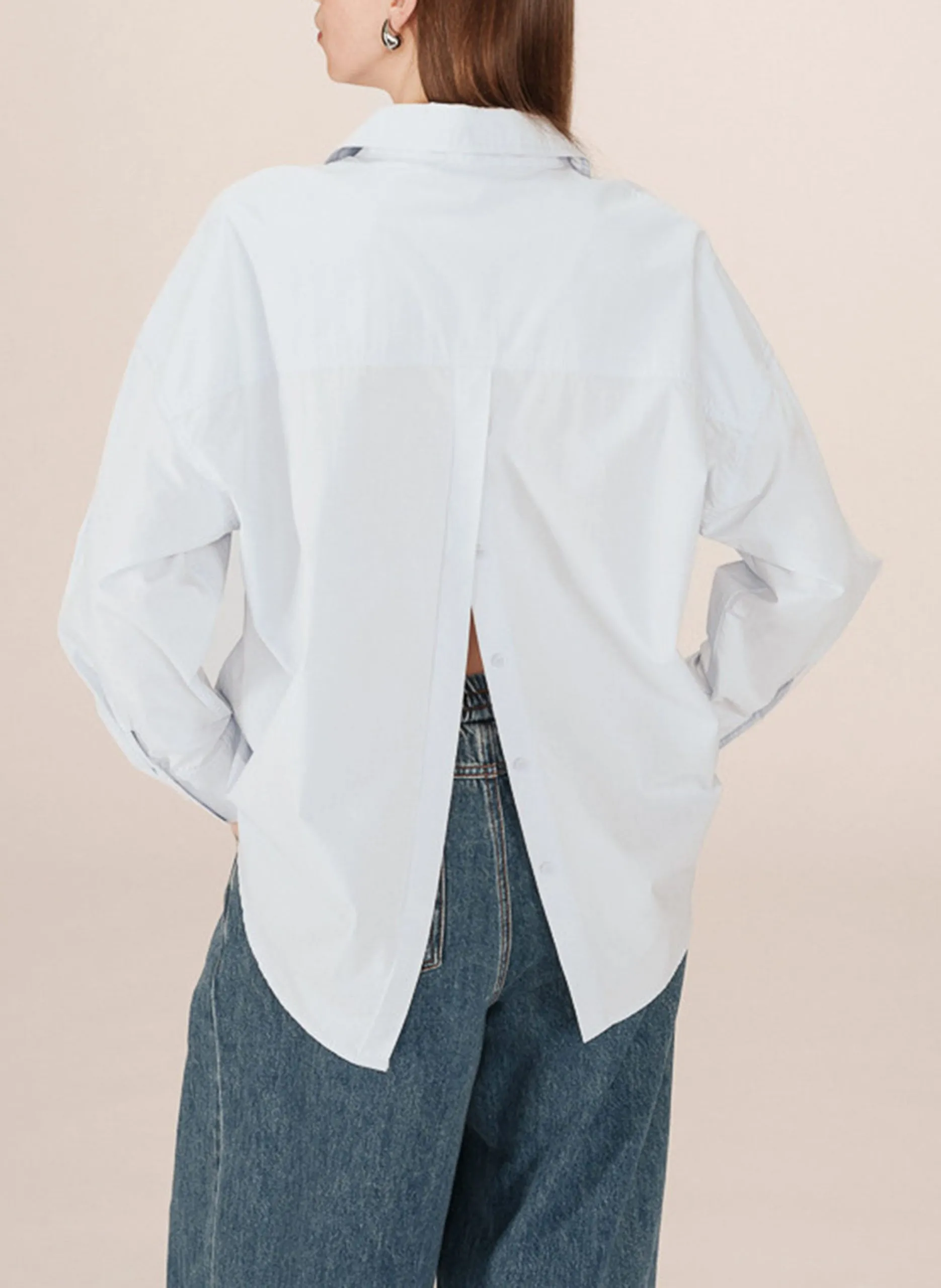 Baumwoll-Bluse Blau SIRA