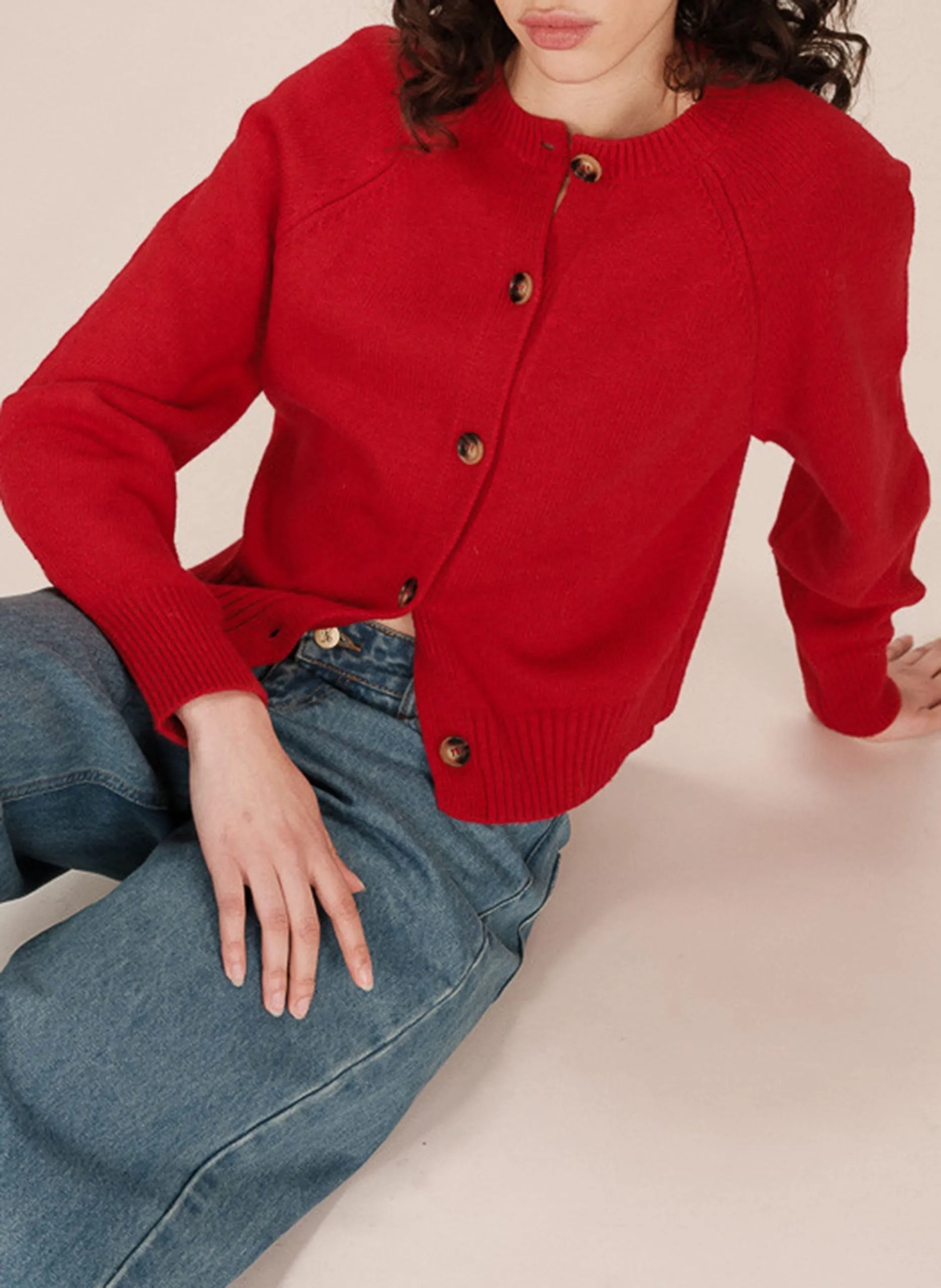 Strickjacke mit Rundhalsausschnitt Rot SANDERS